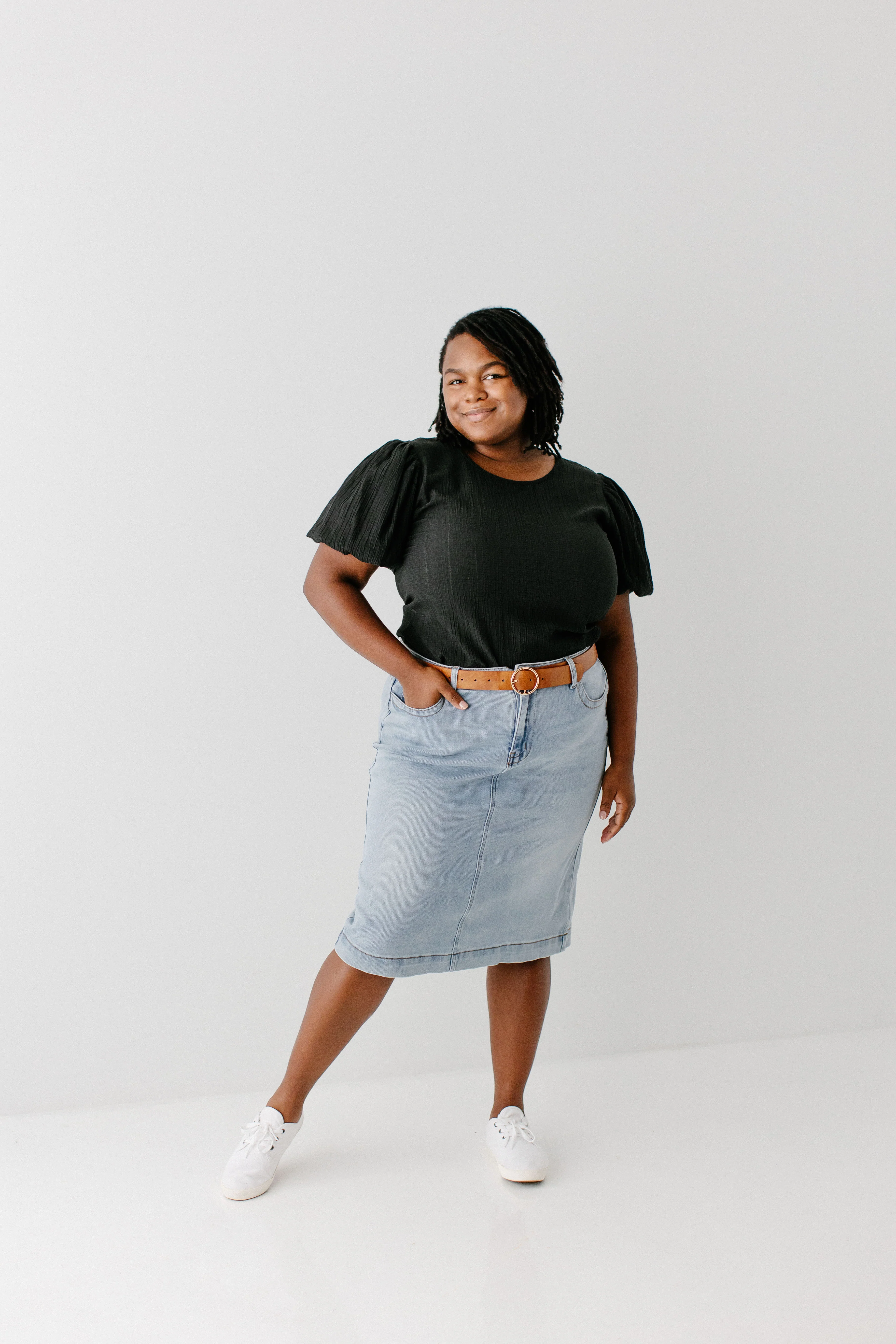 Leah Stretch Denim Skirt - Image 11
