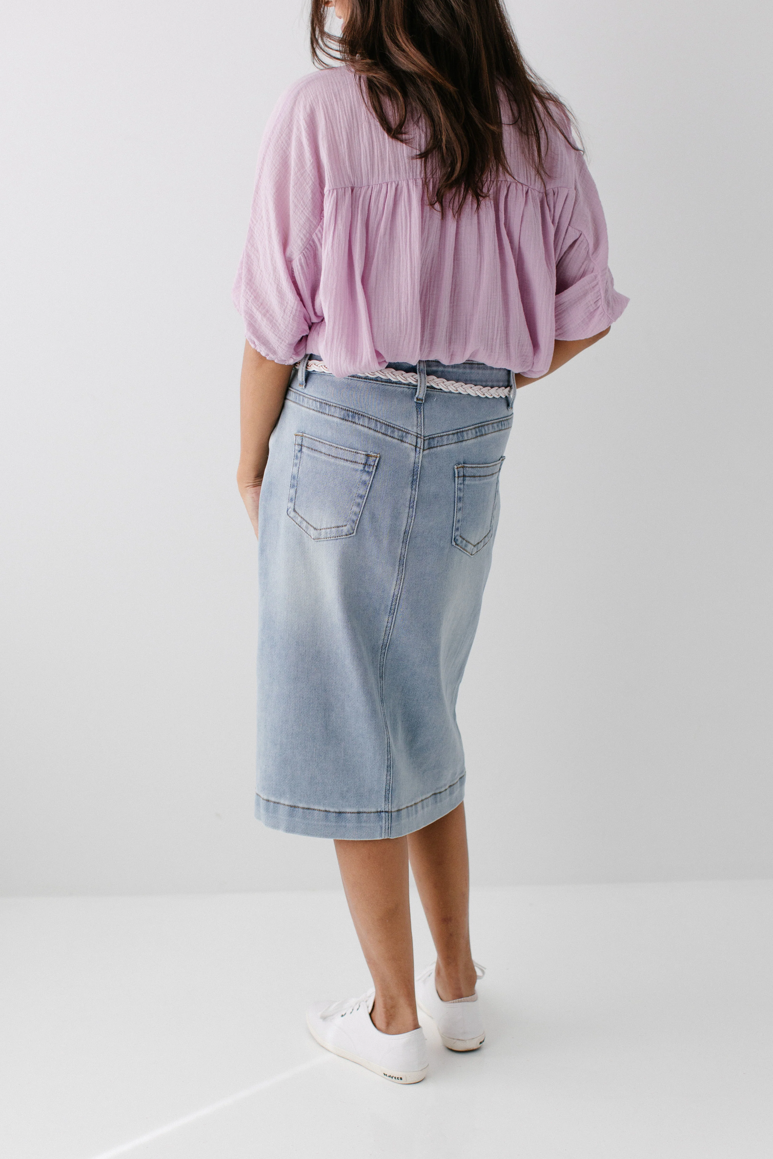 Leah Stretch Denim Skirt - Image 12