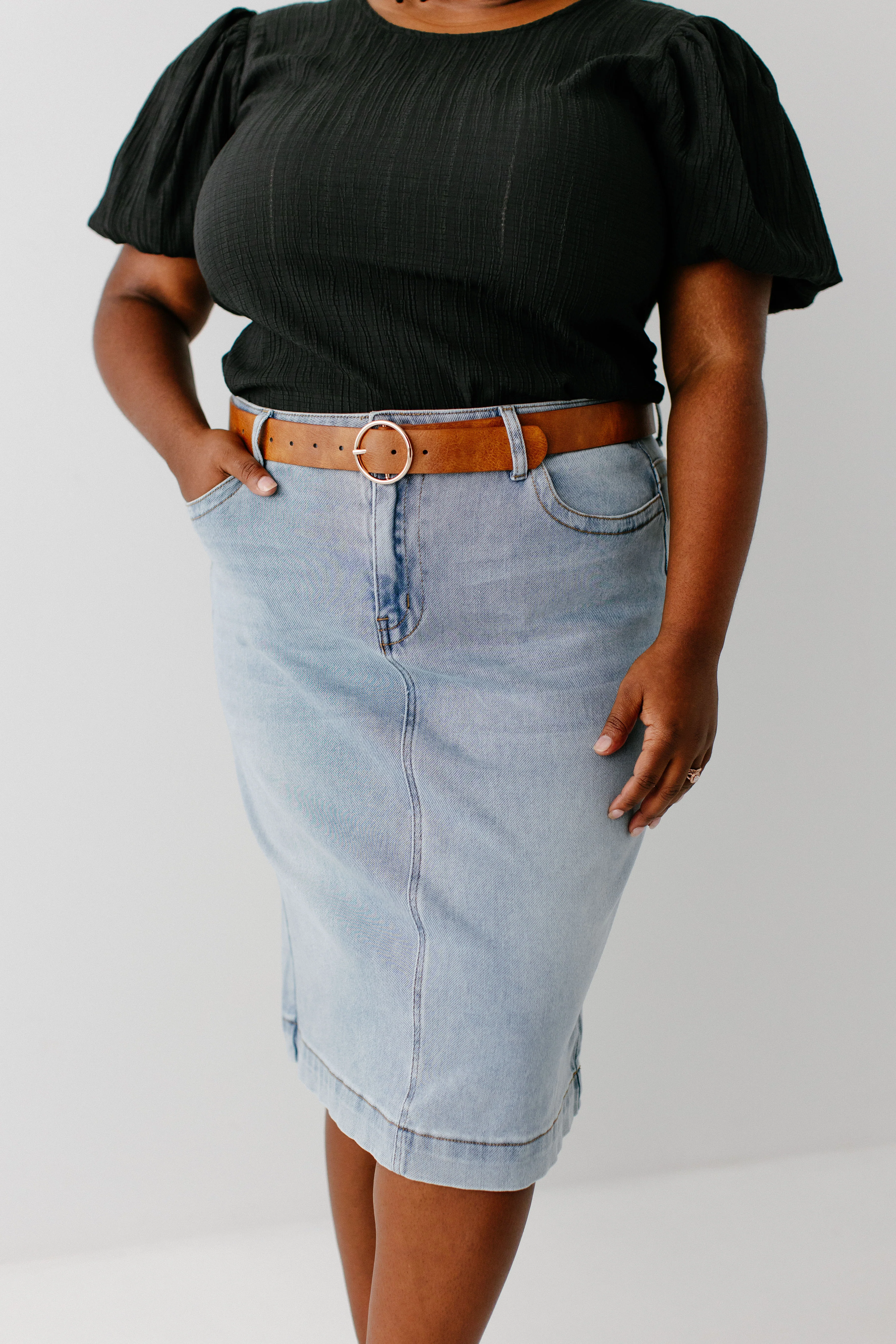 Leah Stretch Denim Skirt - Image 13