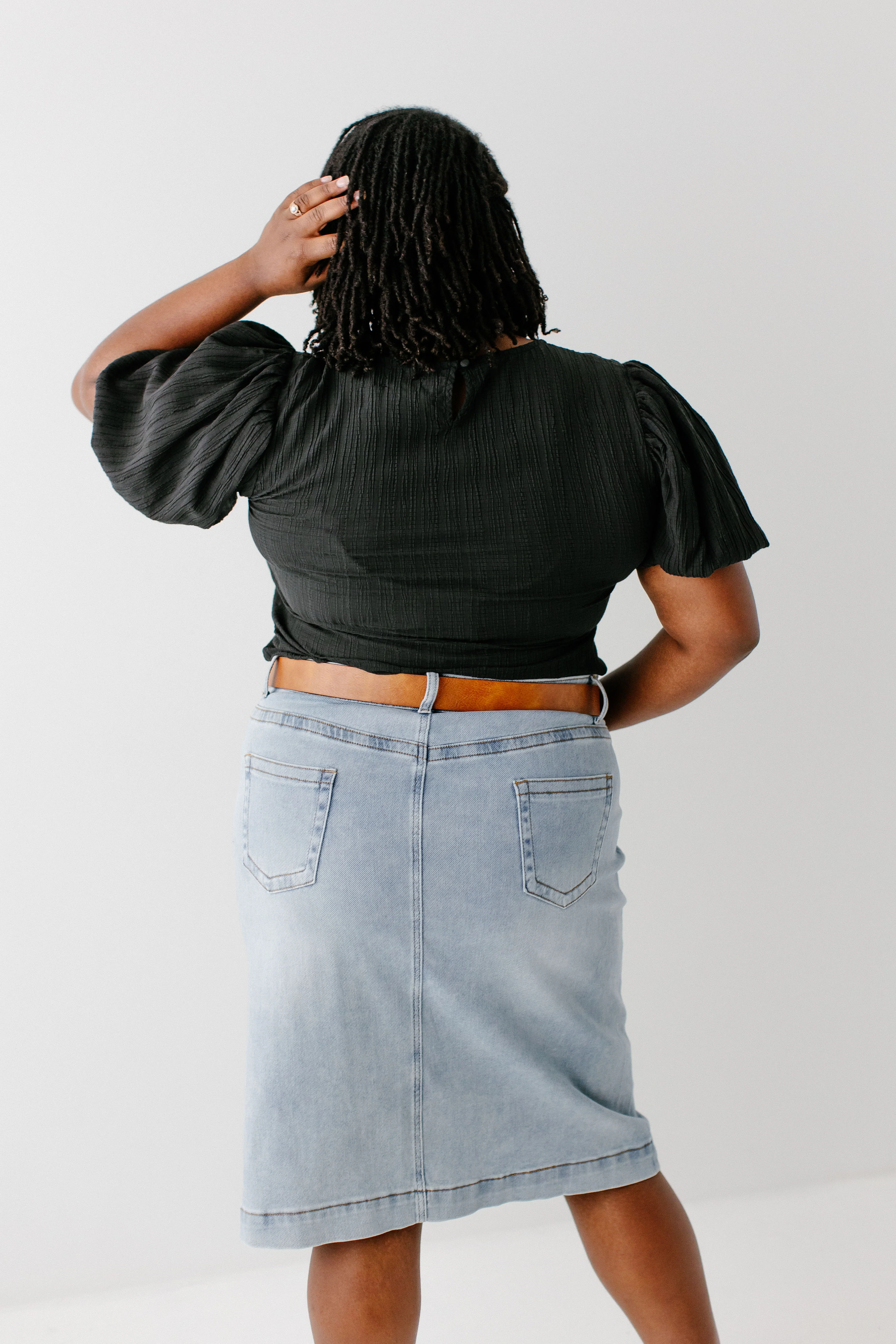 Leah Stretch Denim Skirt - Image 14