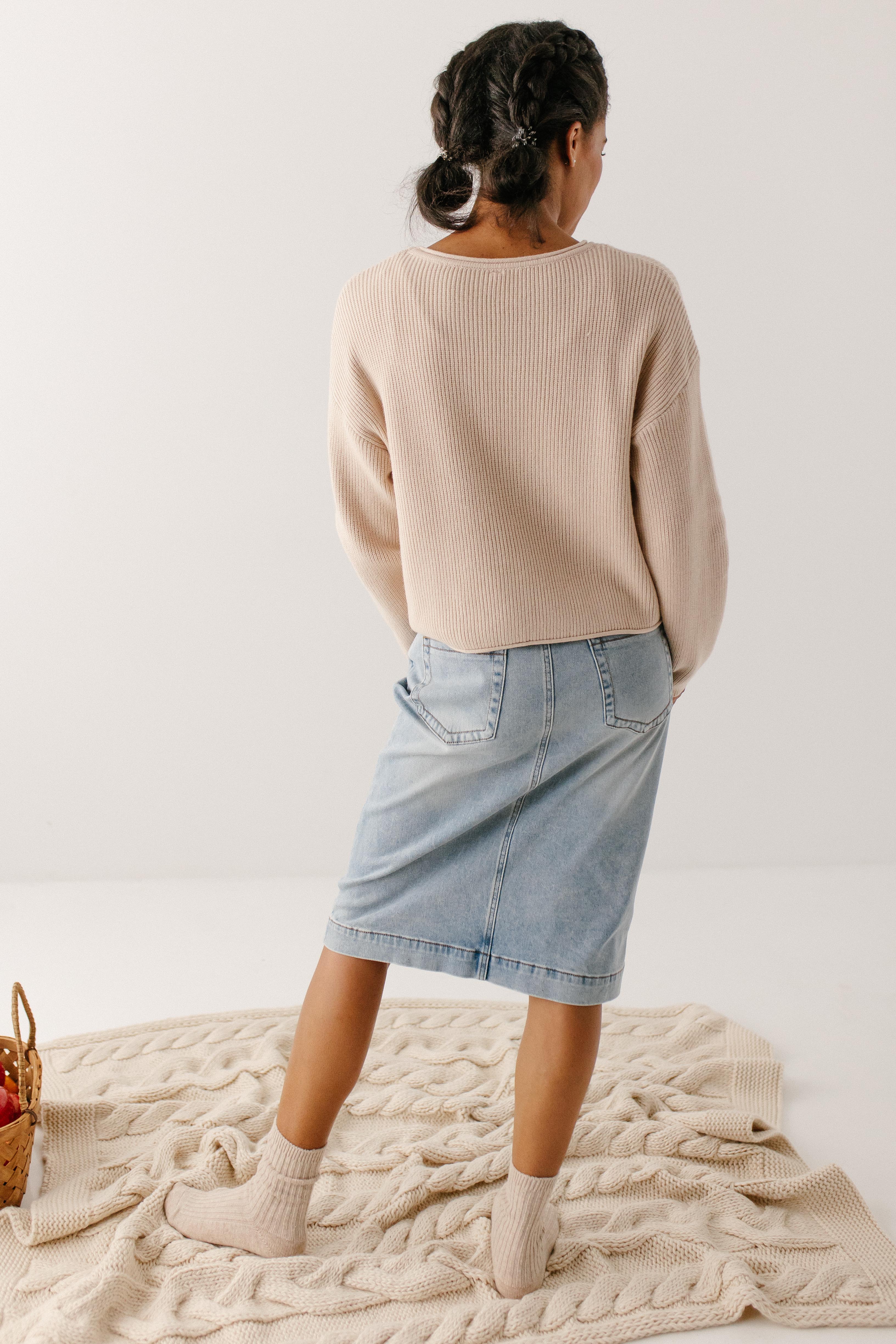 Leah Stretch Denim Skirt - Image 17