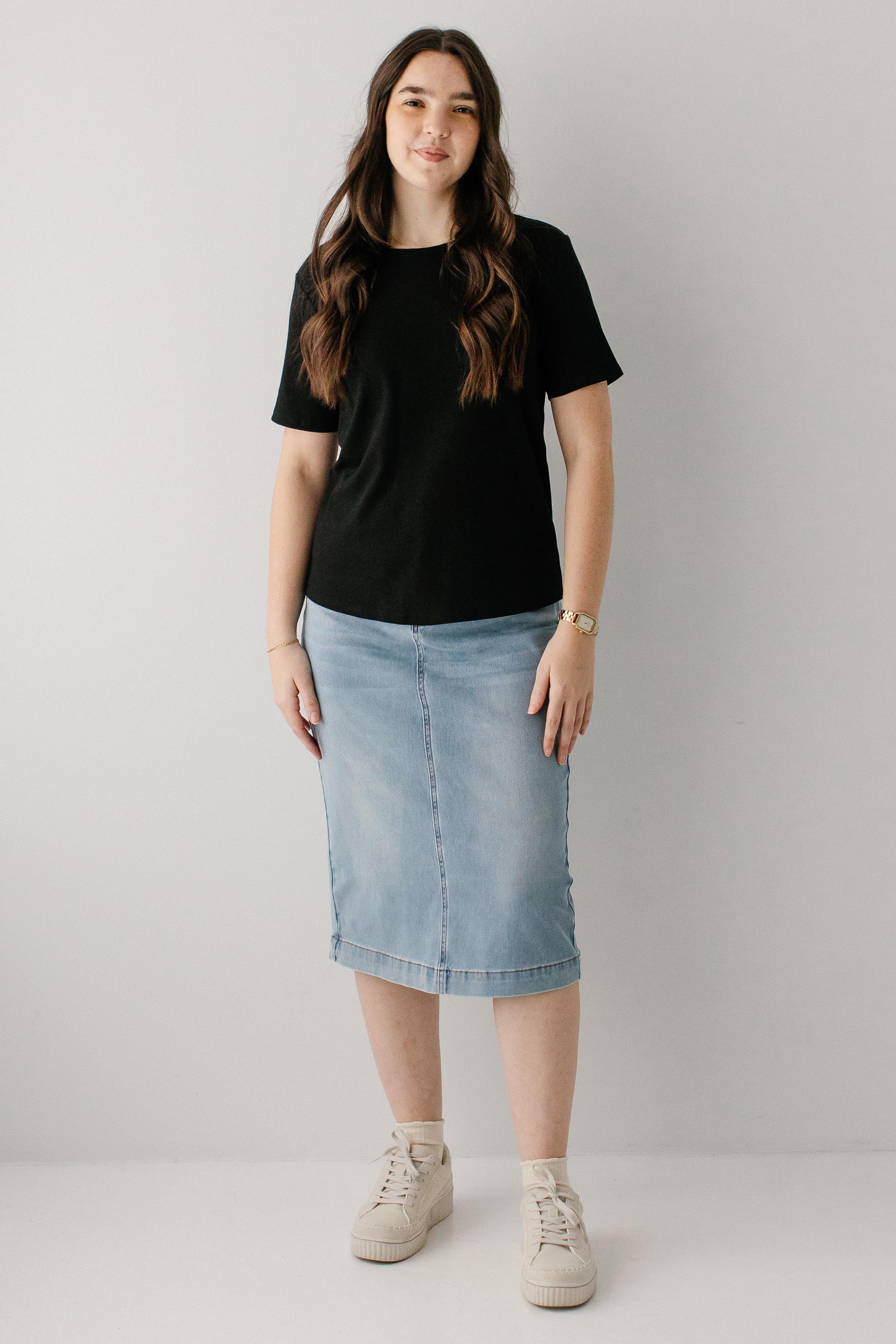 Leah Stretch Denim Skirt - Image 20