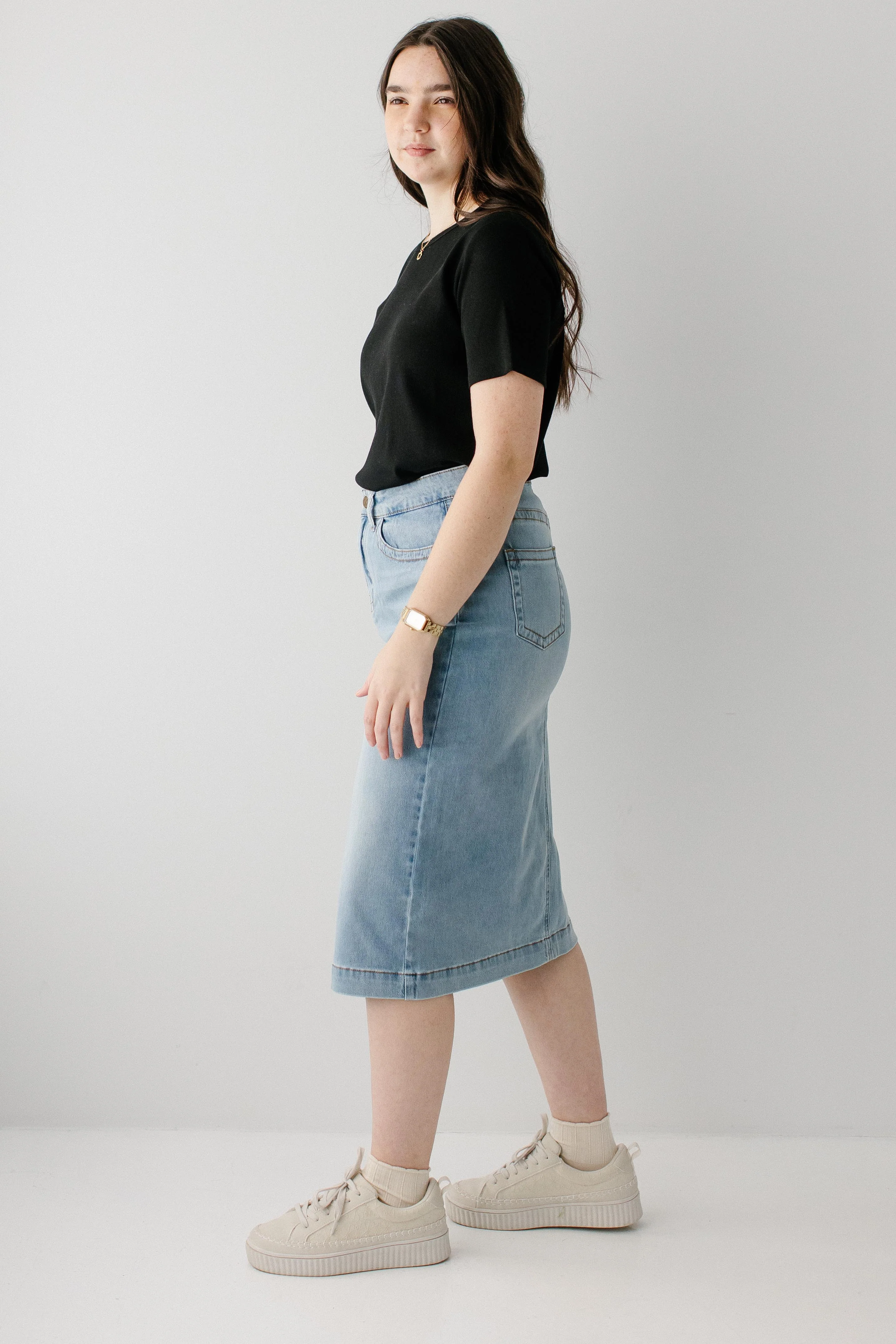 Leah Stretch Denim Skirt - Image 22