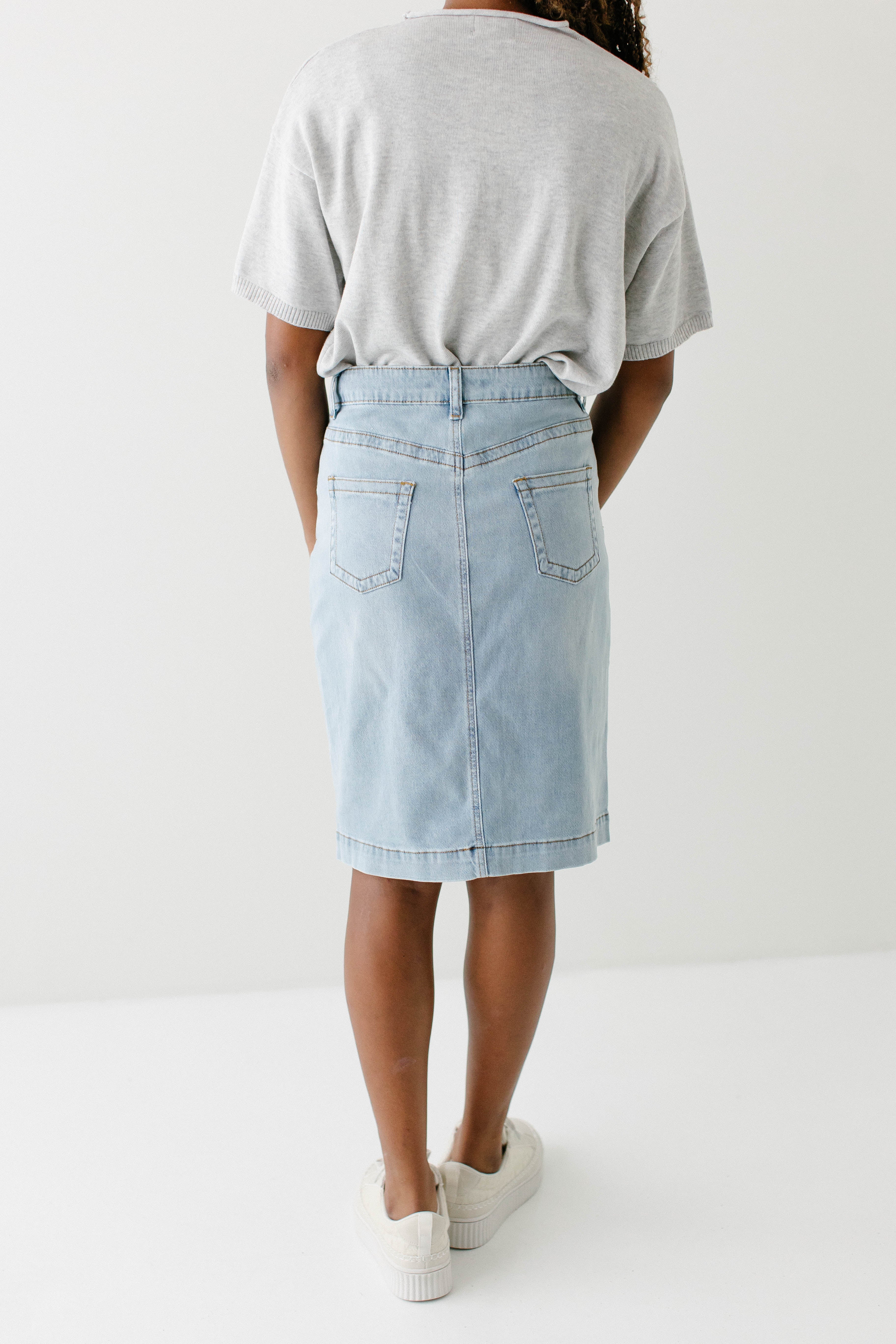 Leah Stretch Denim Skirt - Image 5