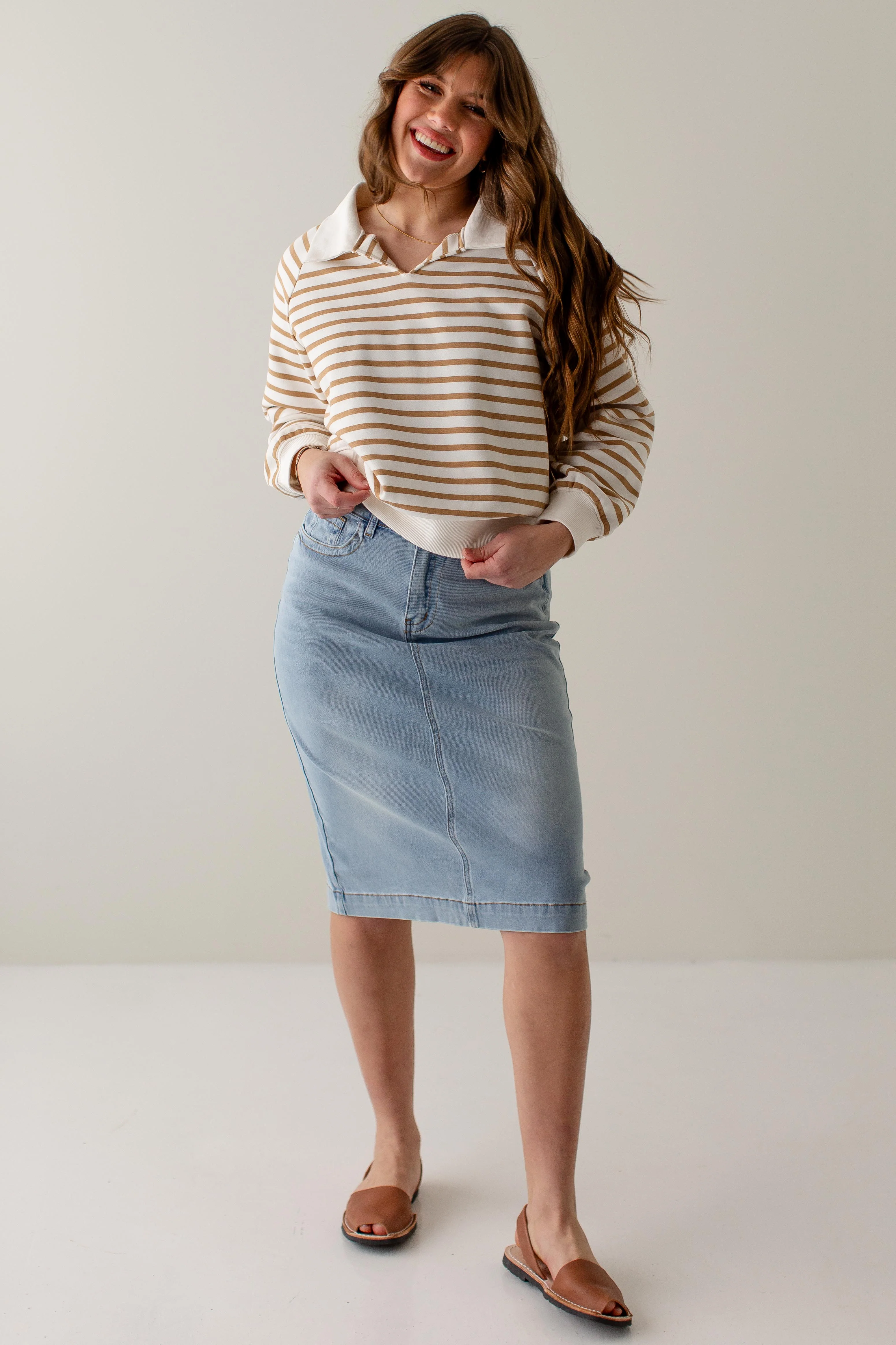 Leah Stretch Denim Skirt - Image 6