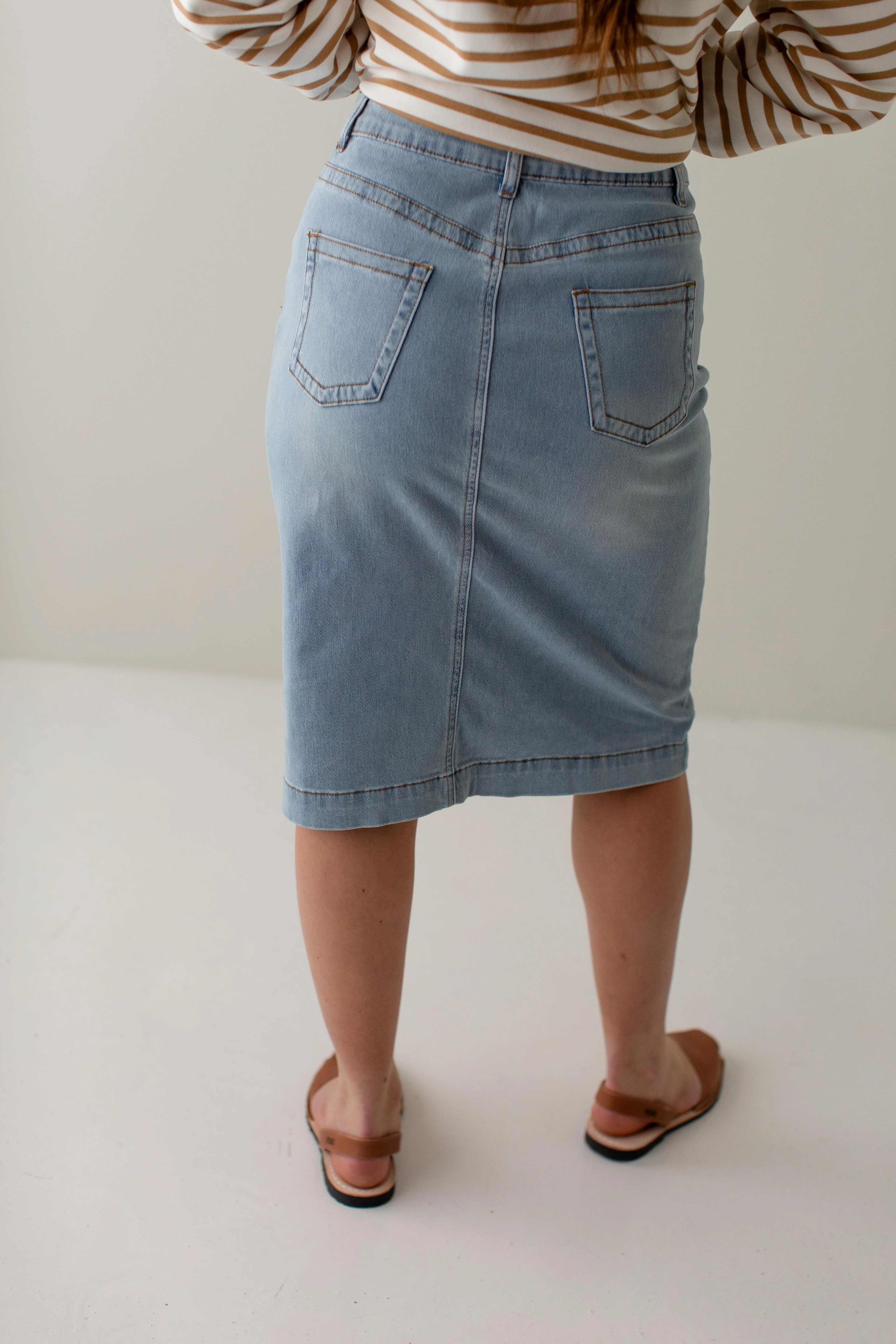 Leah Stretch Denim Skirt - Image 8