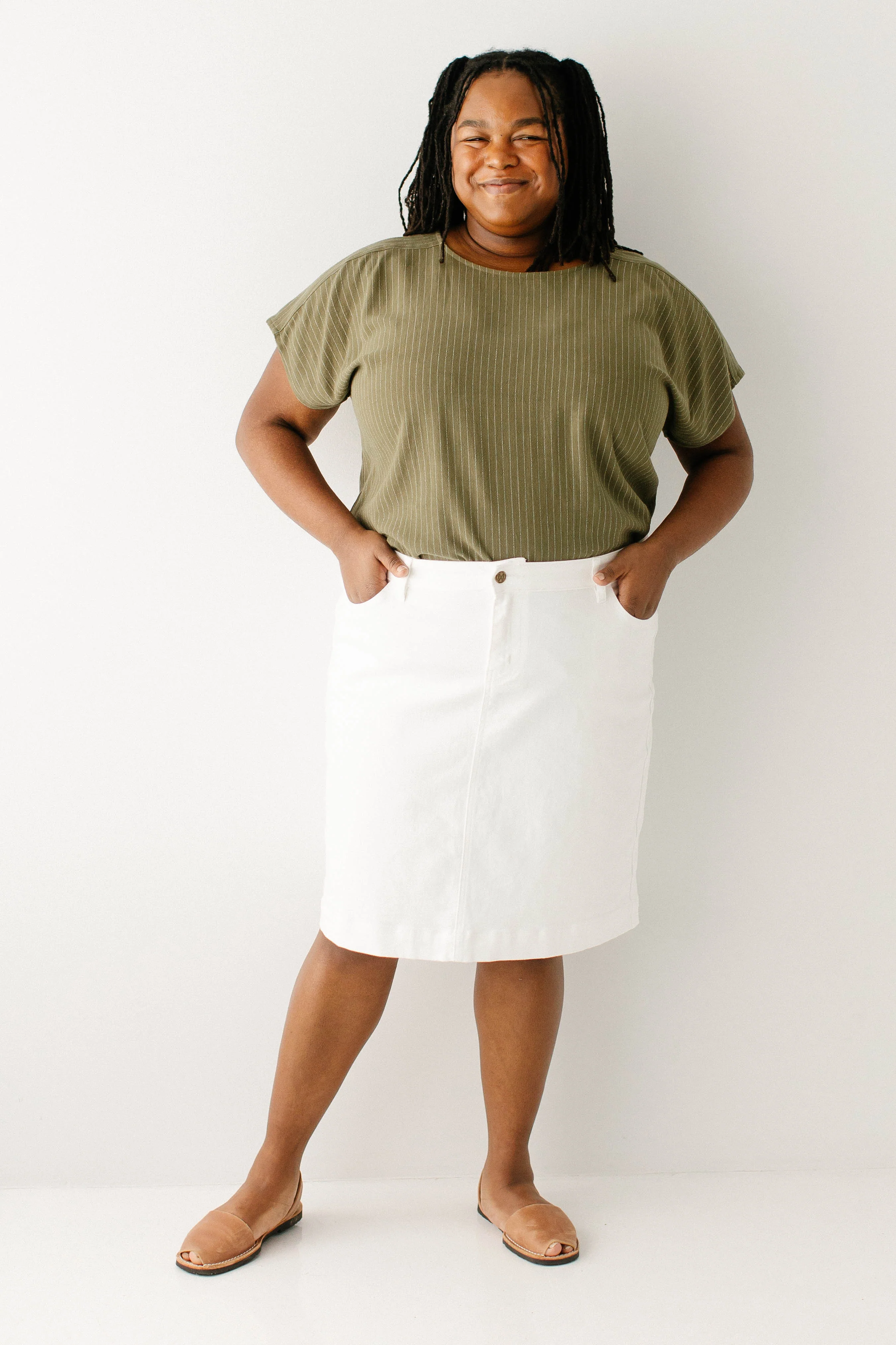 Leah Stretch Denim Skirt - Image 2