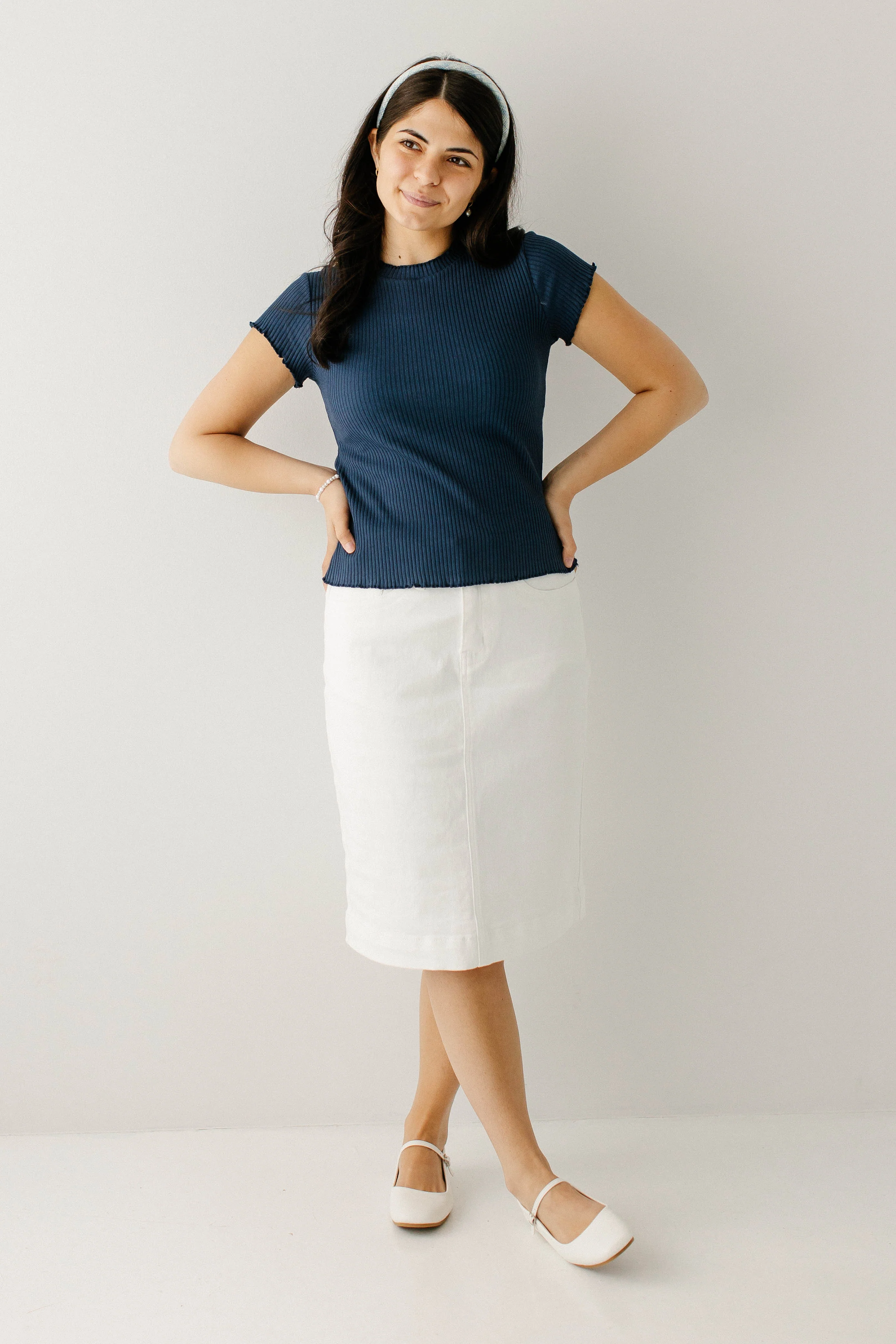 Leah Stretch Denim Skirt - Image 3