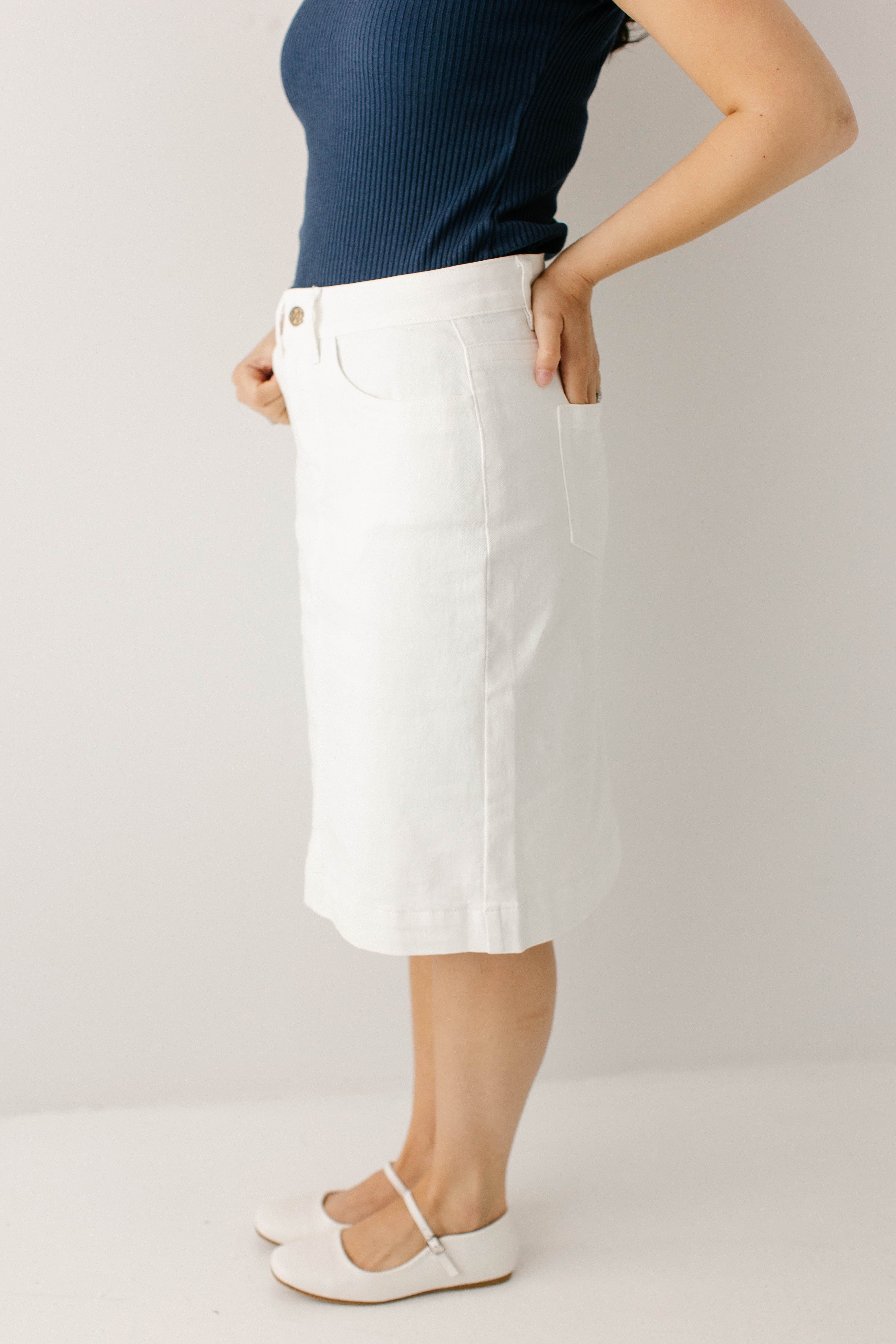 Leah Stretch Denim Skirt - Image 5