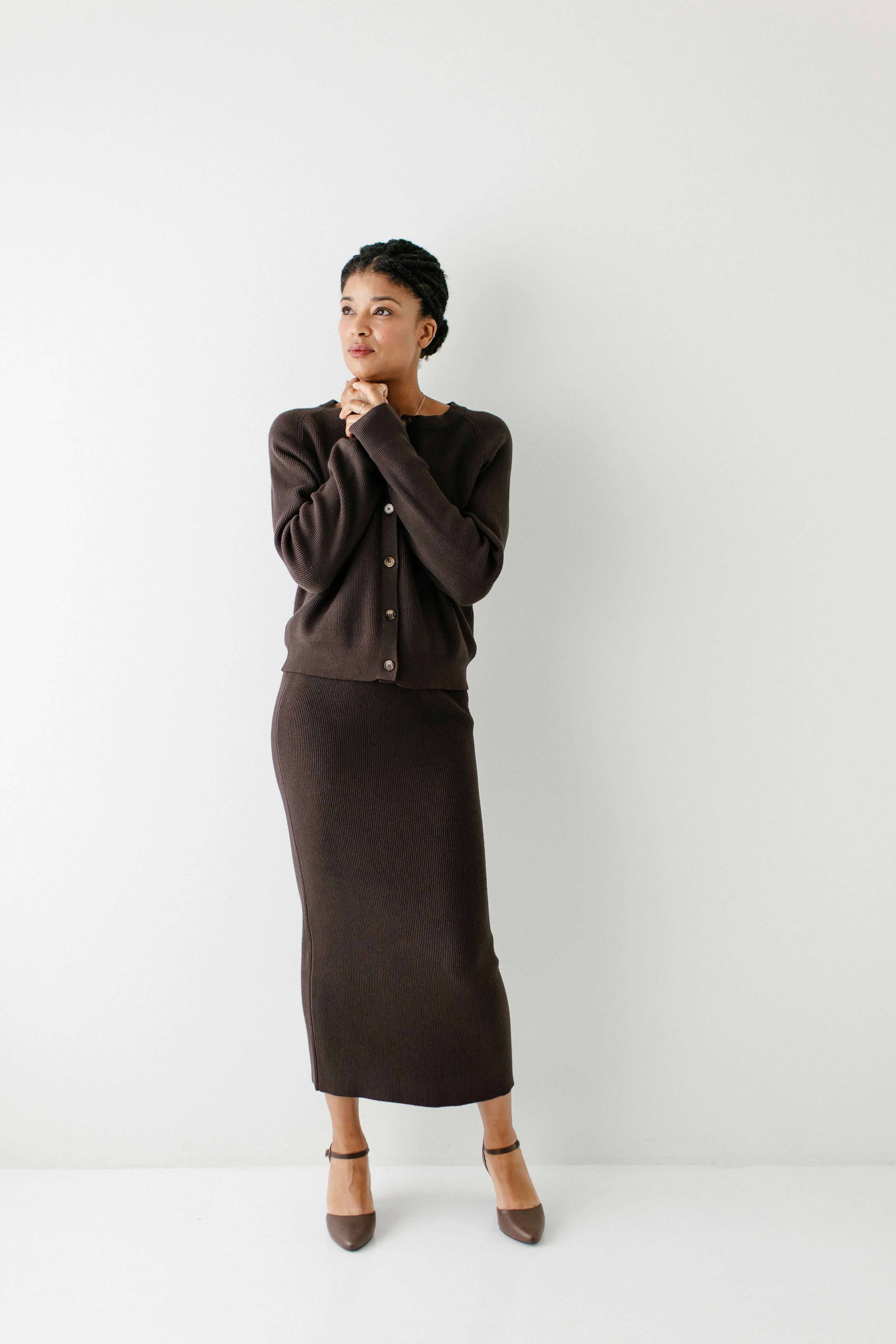 'Legacy' Ribbed Midi Sweater Skirt FINAL SALE - Image 2