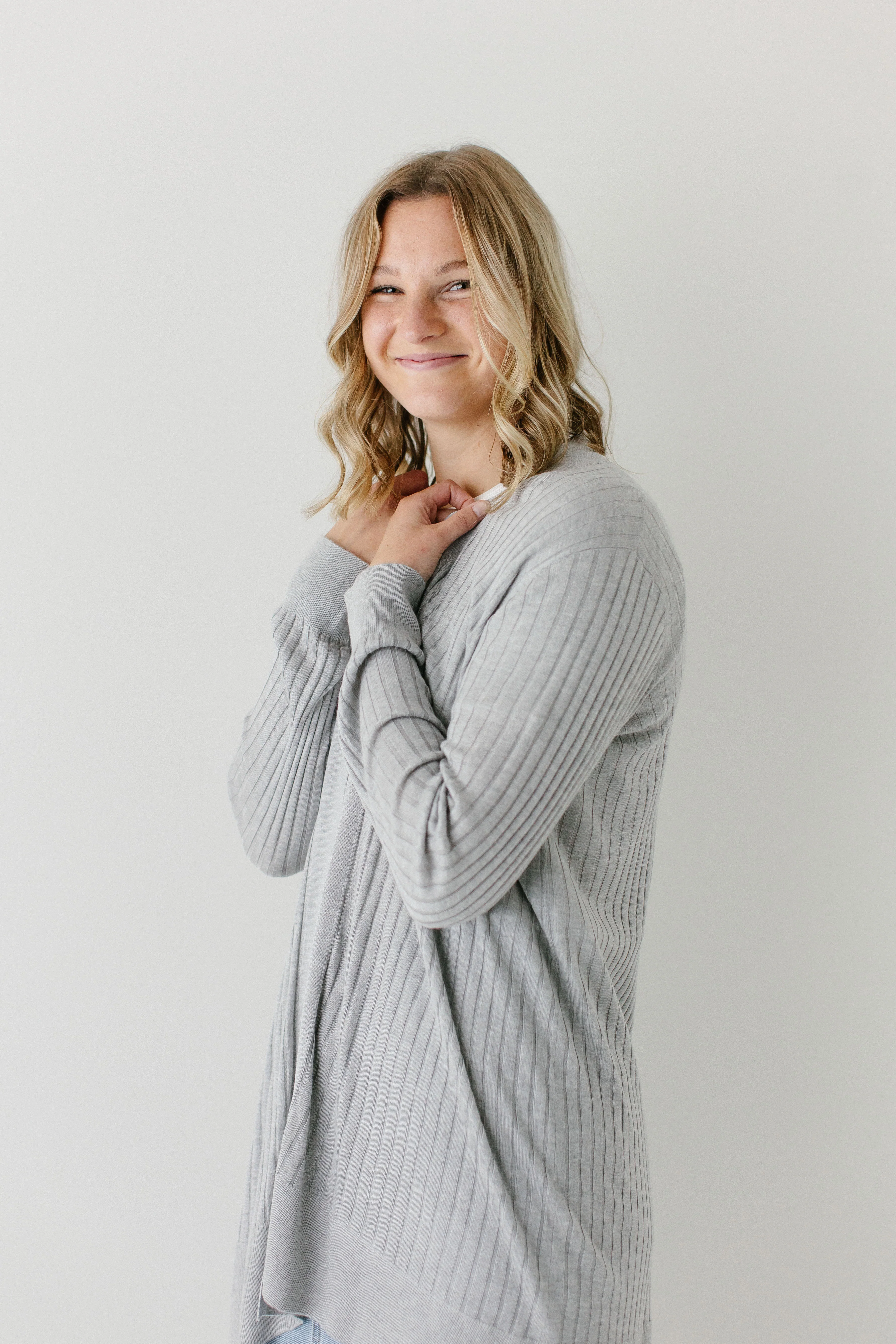 Linda Open Front Ribbed Cardigan FINAL SALE - Image 10