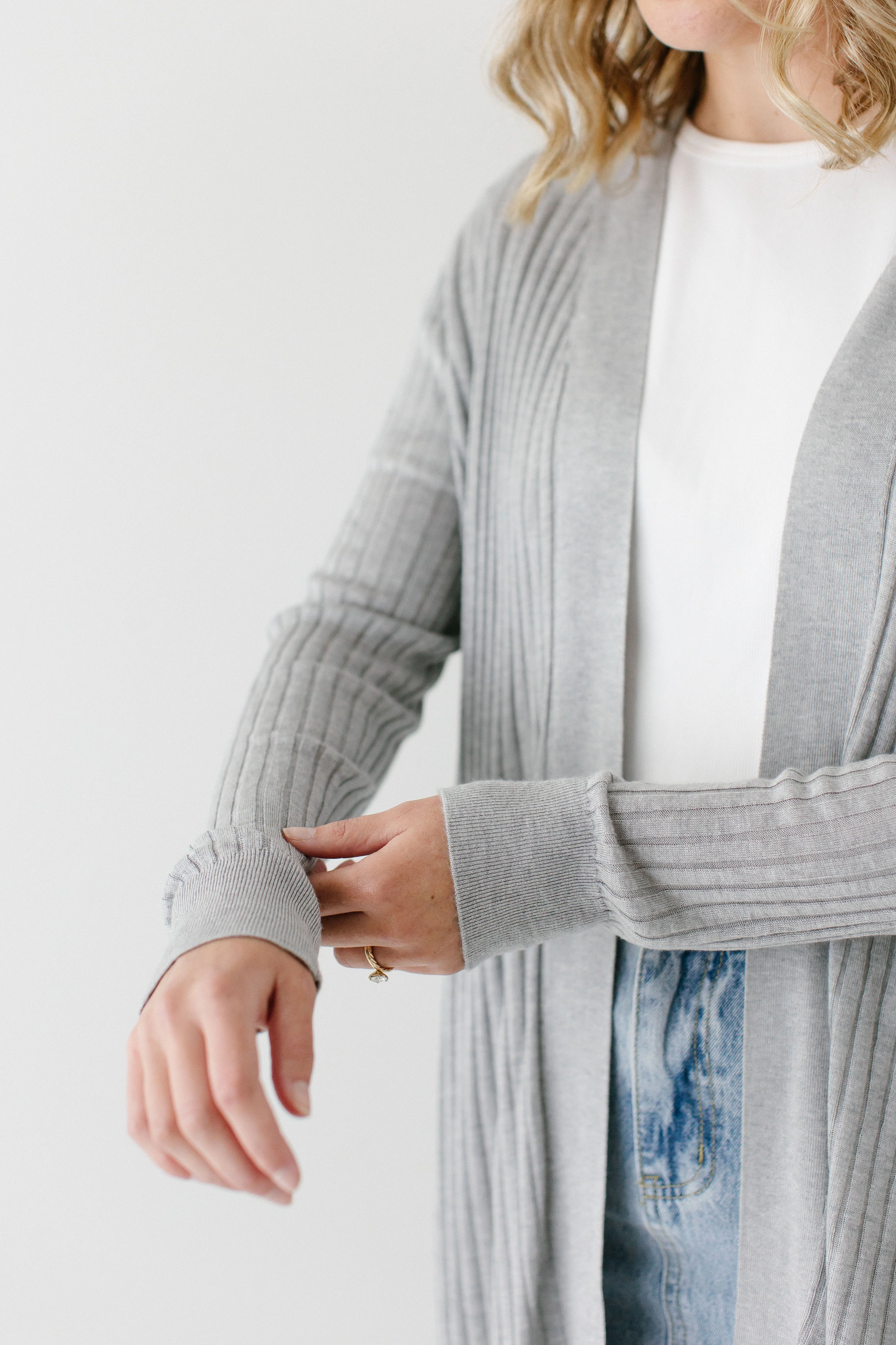 Linda Open Front Ribbed Cardigan FINAL SALE - Image 11
