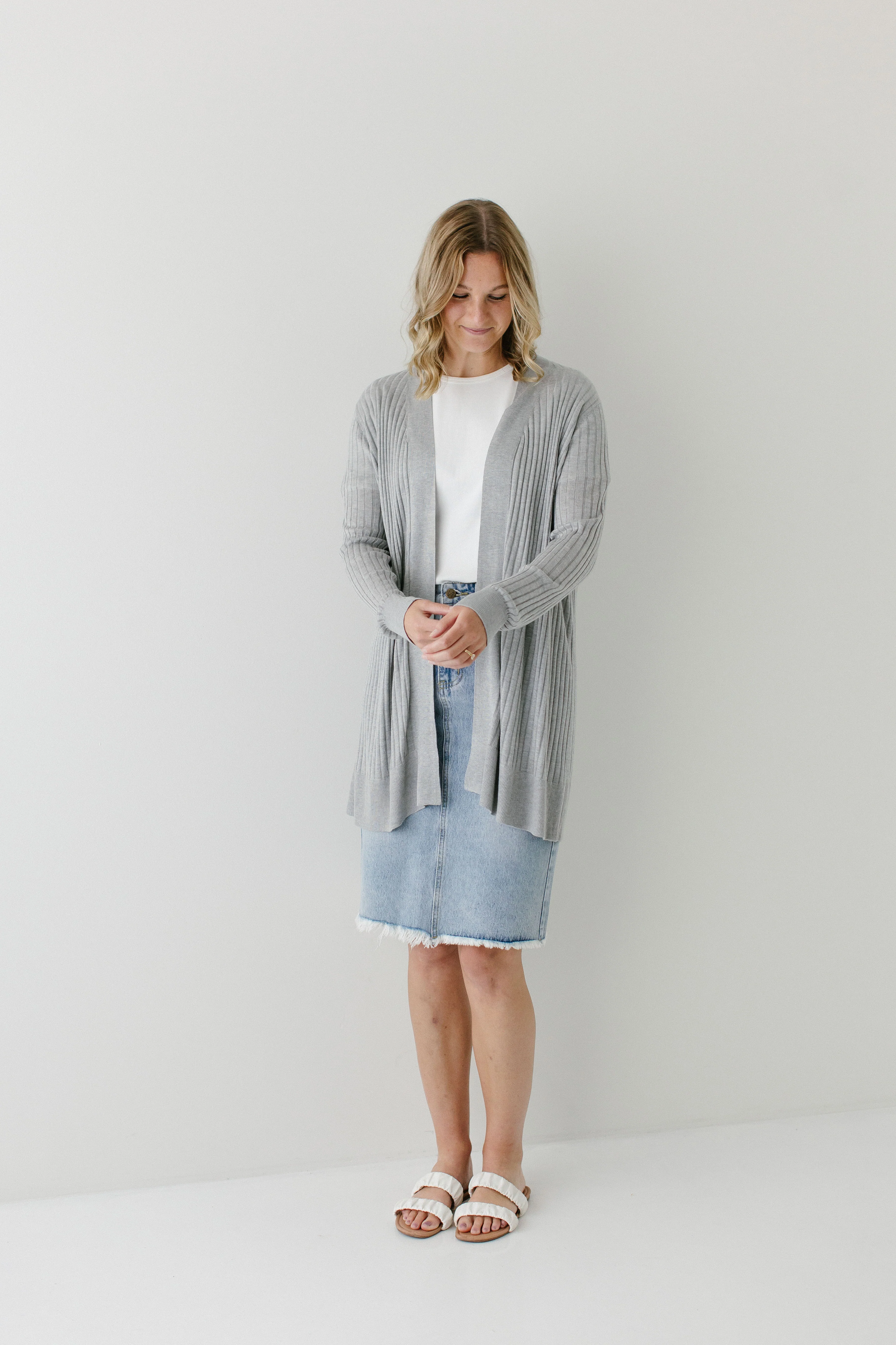 Linda Open Front Ribbed Cardigan FINAL SALE - Image 12