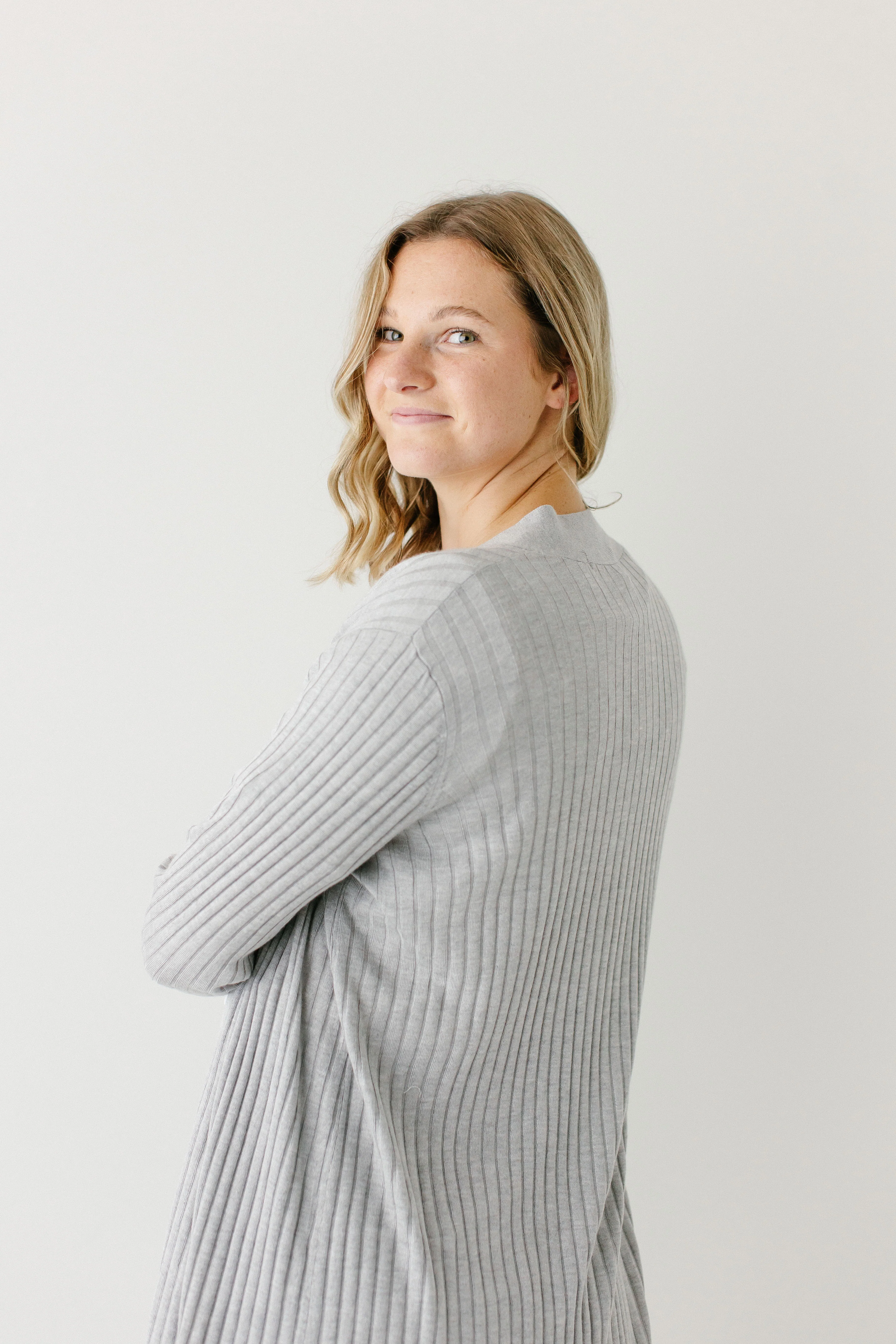 Linda Open Front Ribbed Cardigan FINAL SALE - Image 13