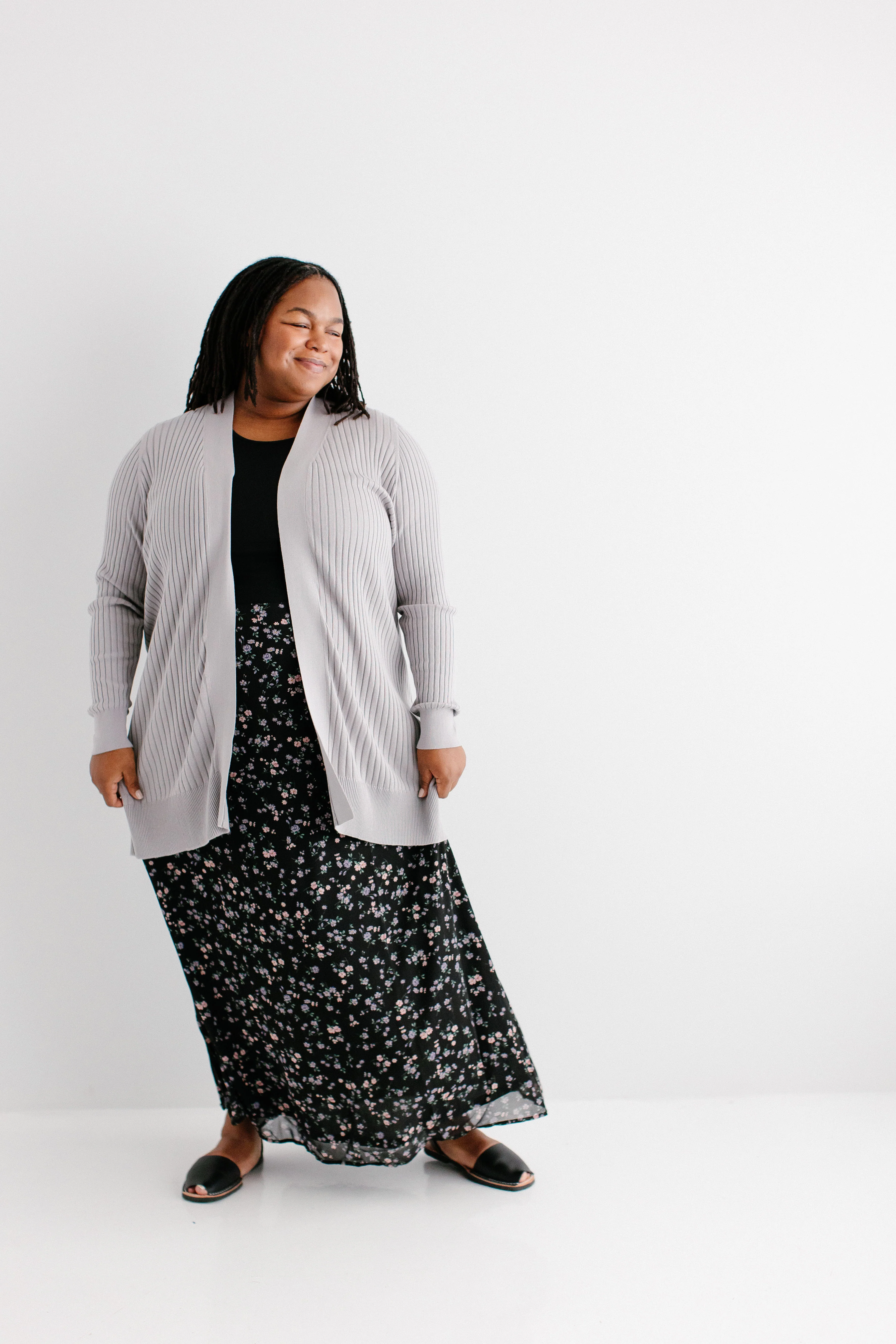 Linda Open Front Ribbed Cardigan FINAL SALE - Image 3