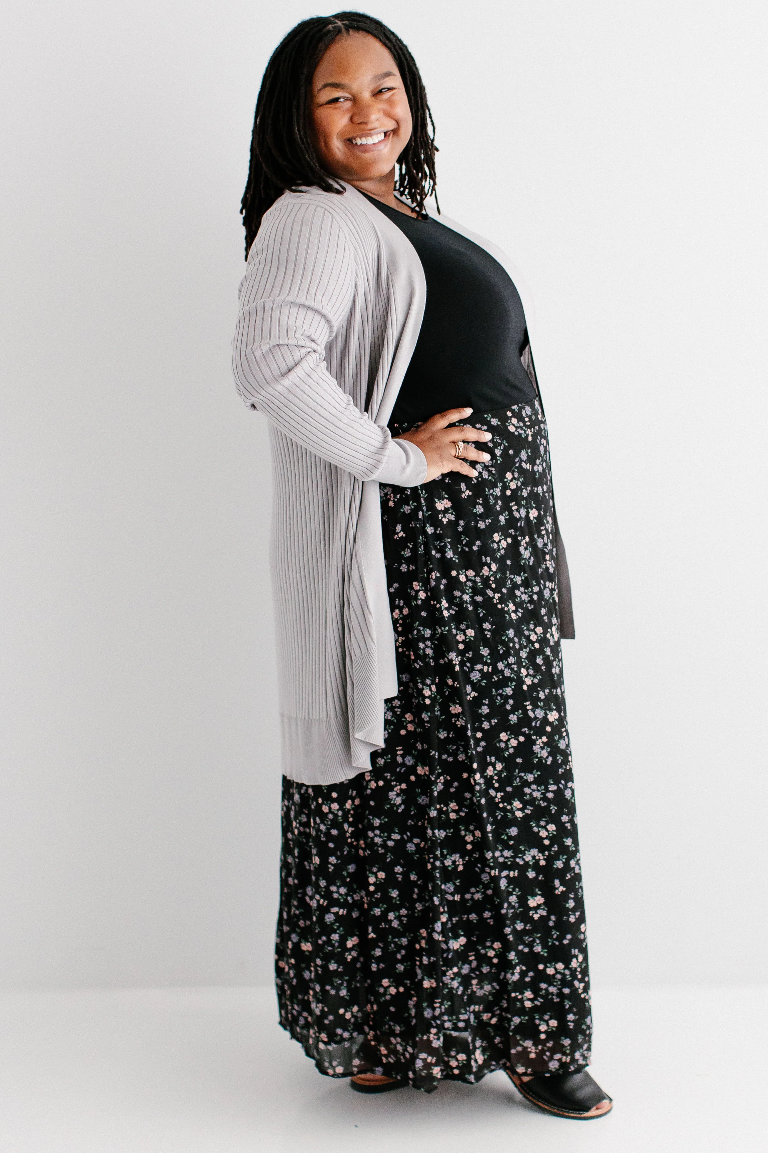 Linda Open Front Ribbed Cardigan FINAL SALE - Image 4