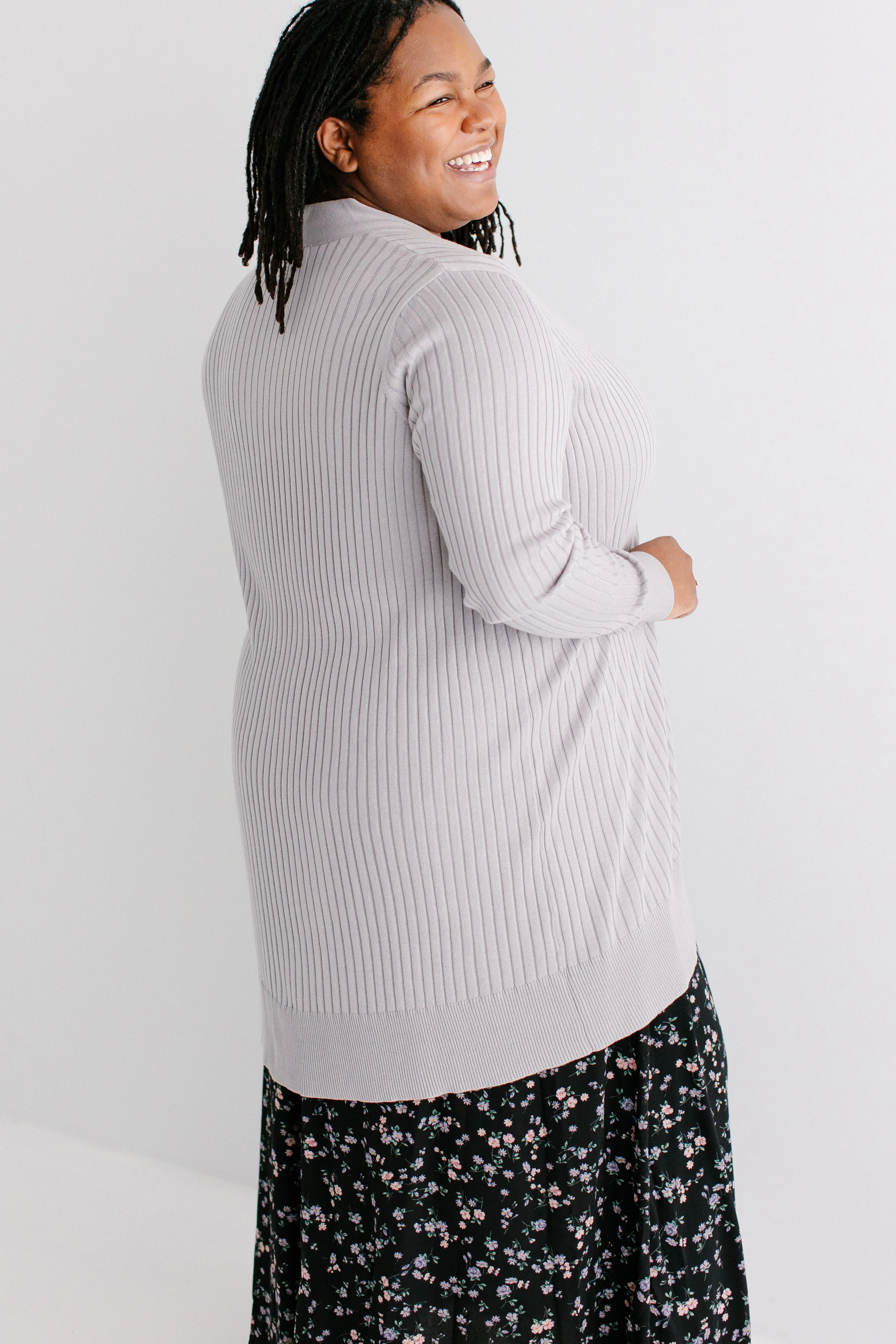 Linda Open Front Ribbed Cardigan FINAL SALE - Image 6