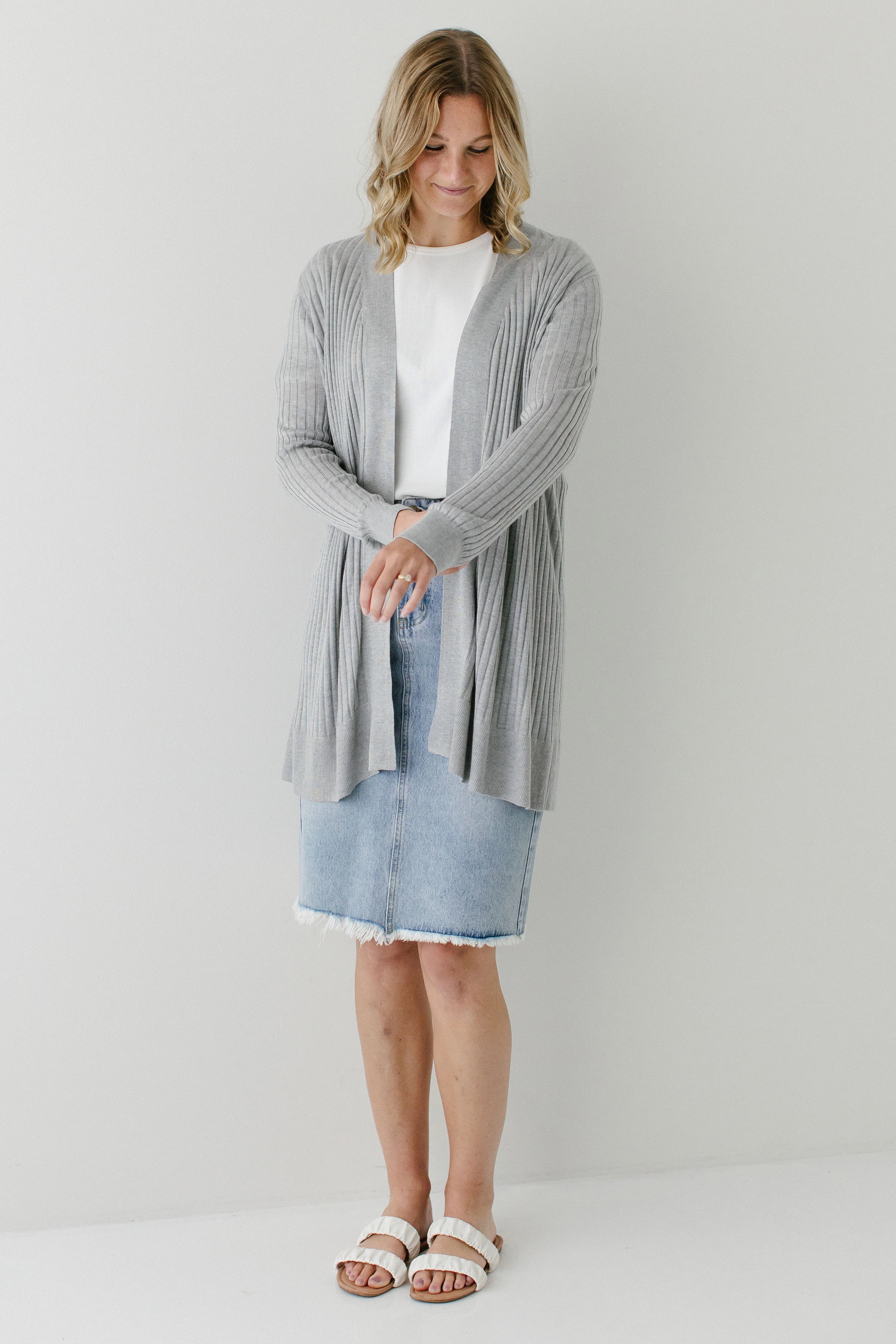 Linda Open Front Ribbed Cardigan FINAL SALE - Image 9