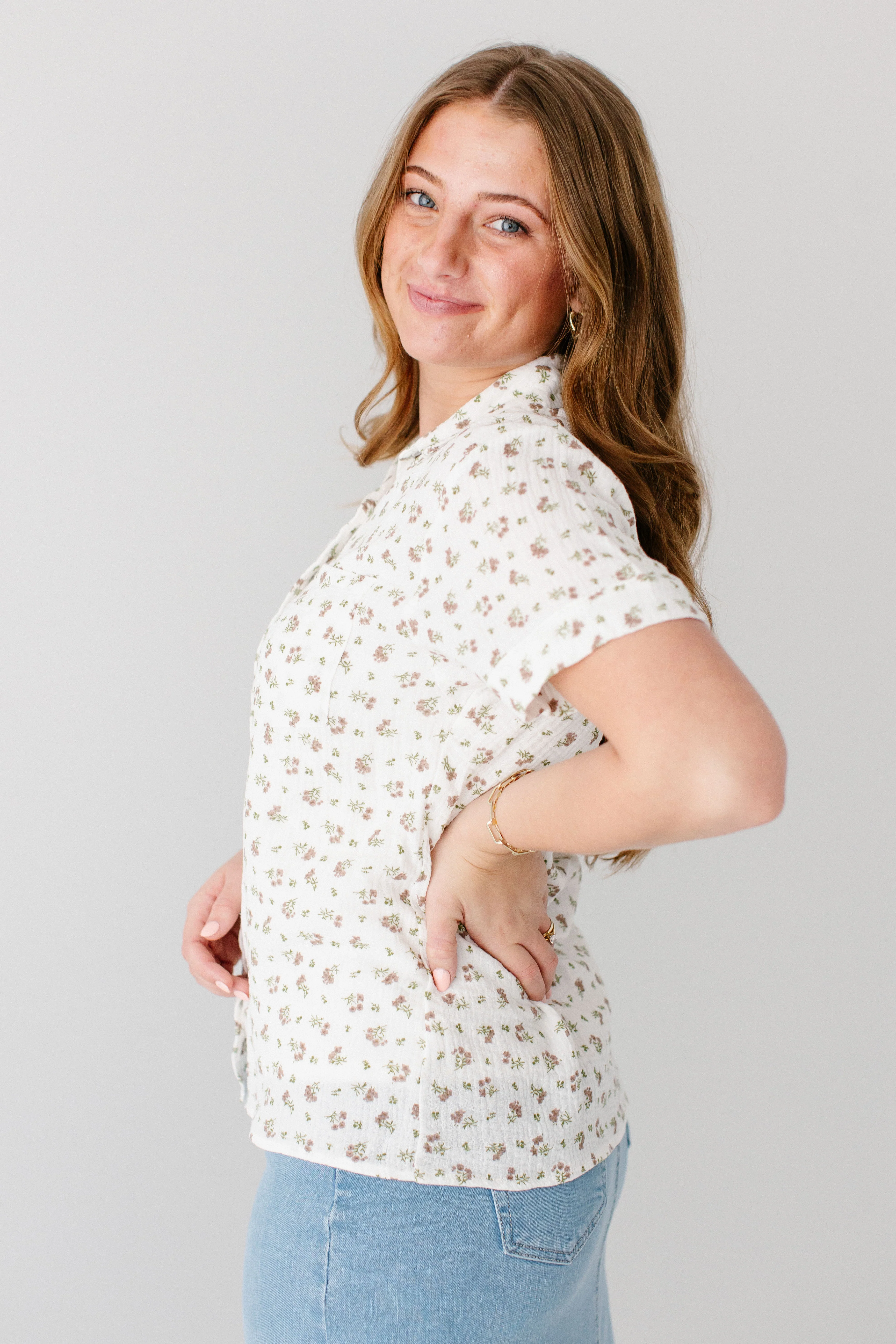 Liz Ditsy Floral Button Down Top - Image 4