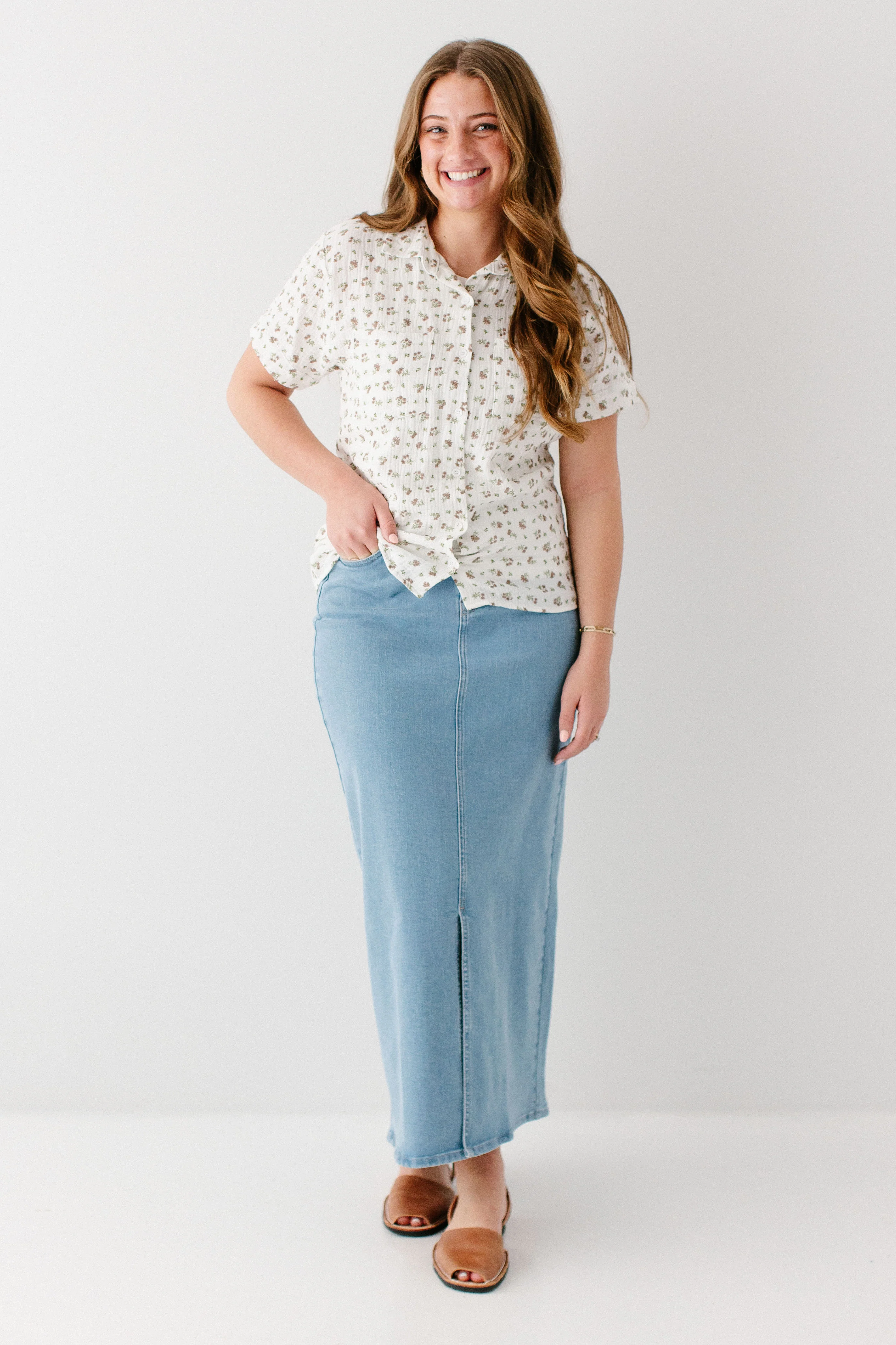 Liz Ditsy Floral Button Down Top - Image 6