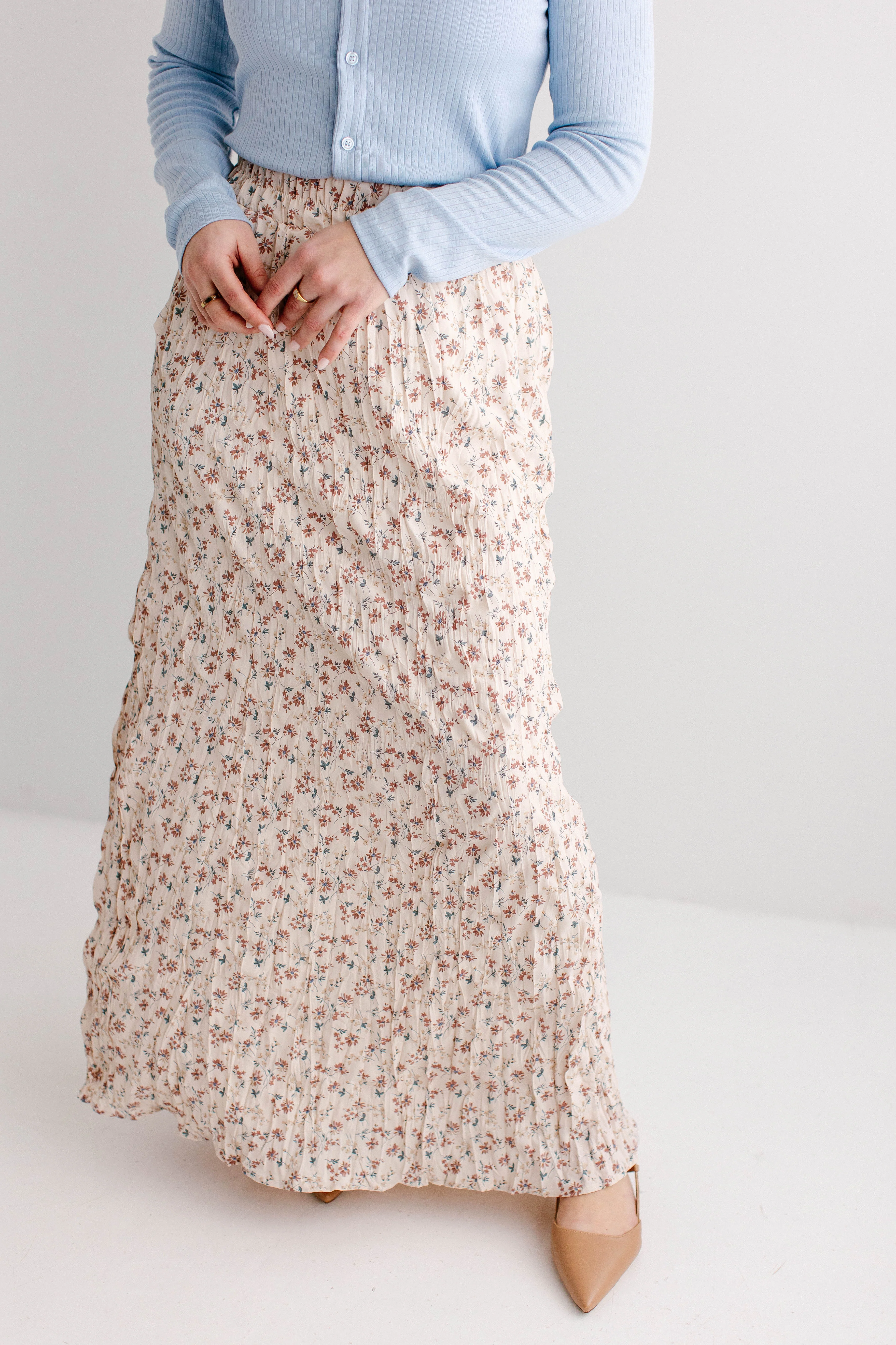 'Lotus' Floral Print Maxi Skirt
