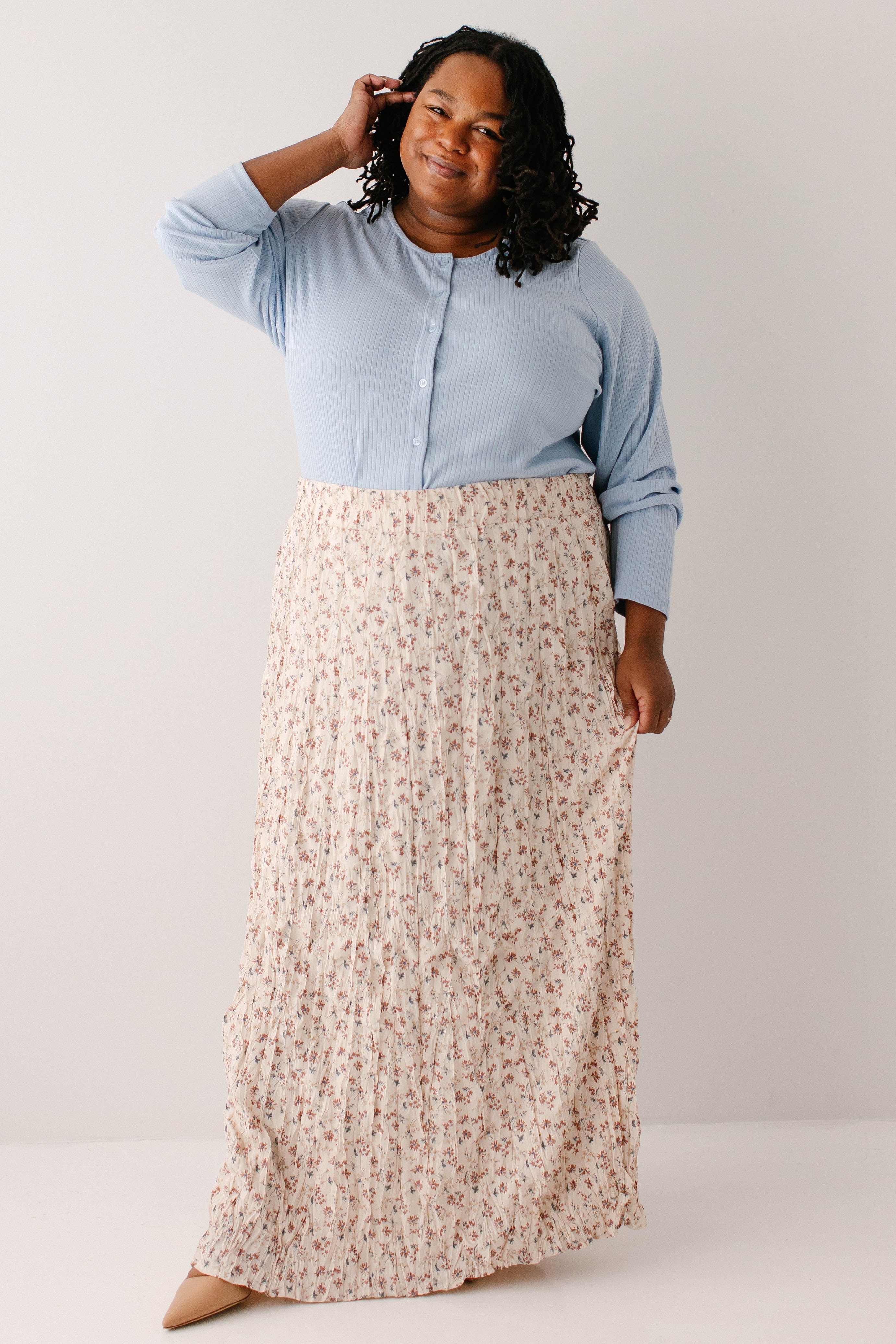'Lotus' Floral Print Maxi Skirt - Image 2
