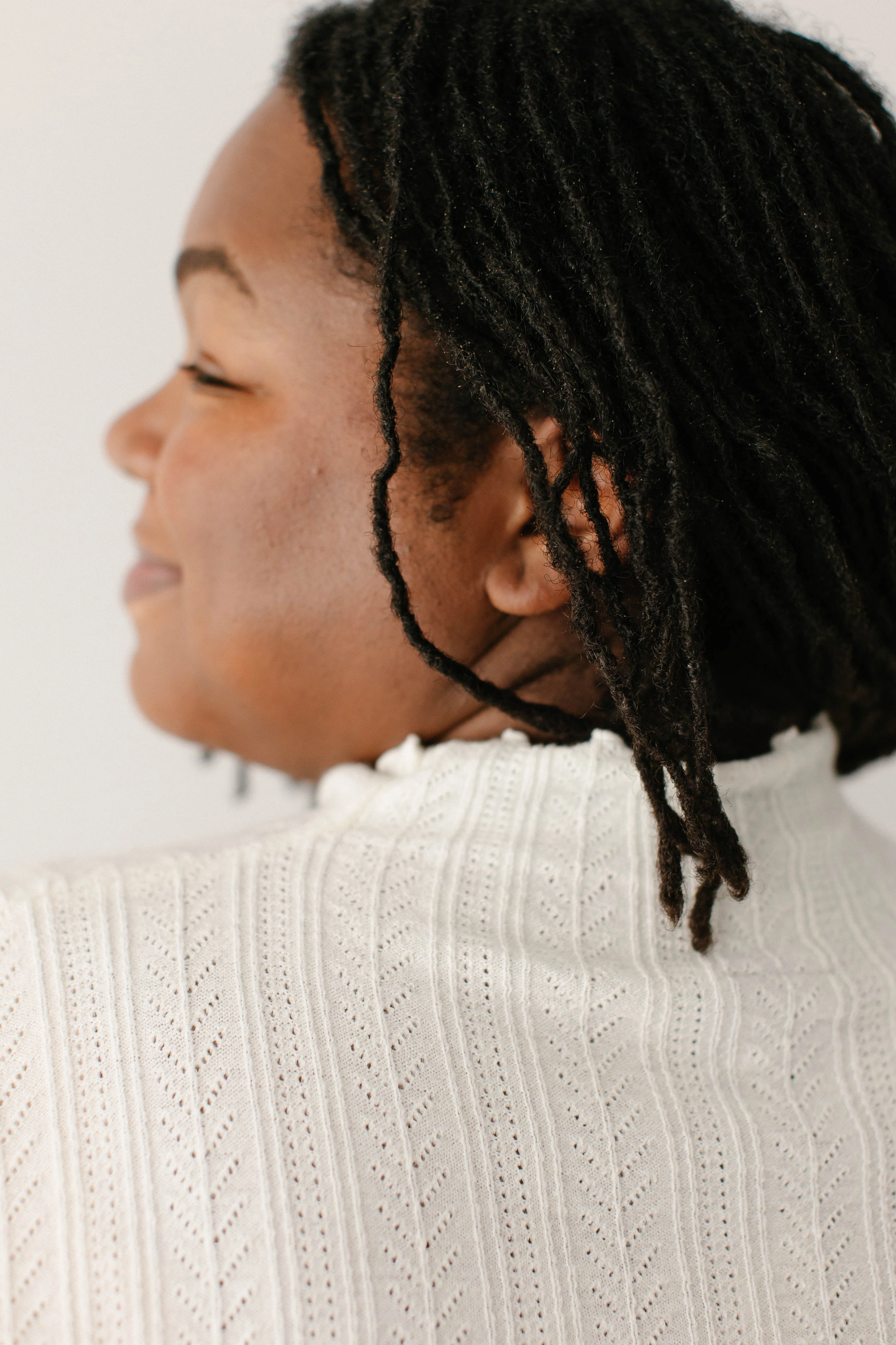 'Lucille' Pointelle Knit Mock Neck Layering Top FINAL SALE - Image 12