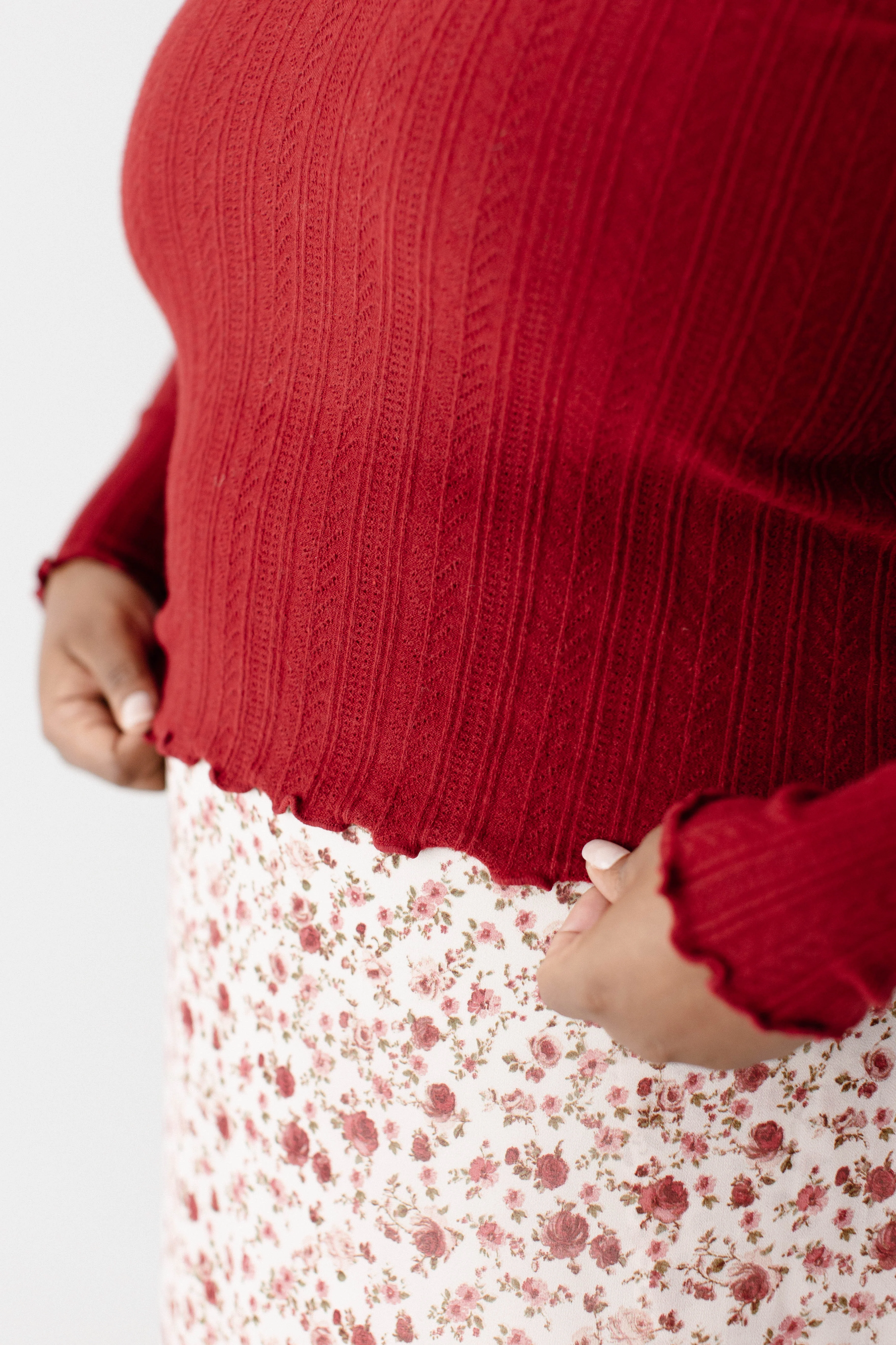 'Lucille' Pointelle Knit Mock Neck Layering Top FINAL SALE - Image 19
