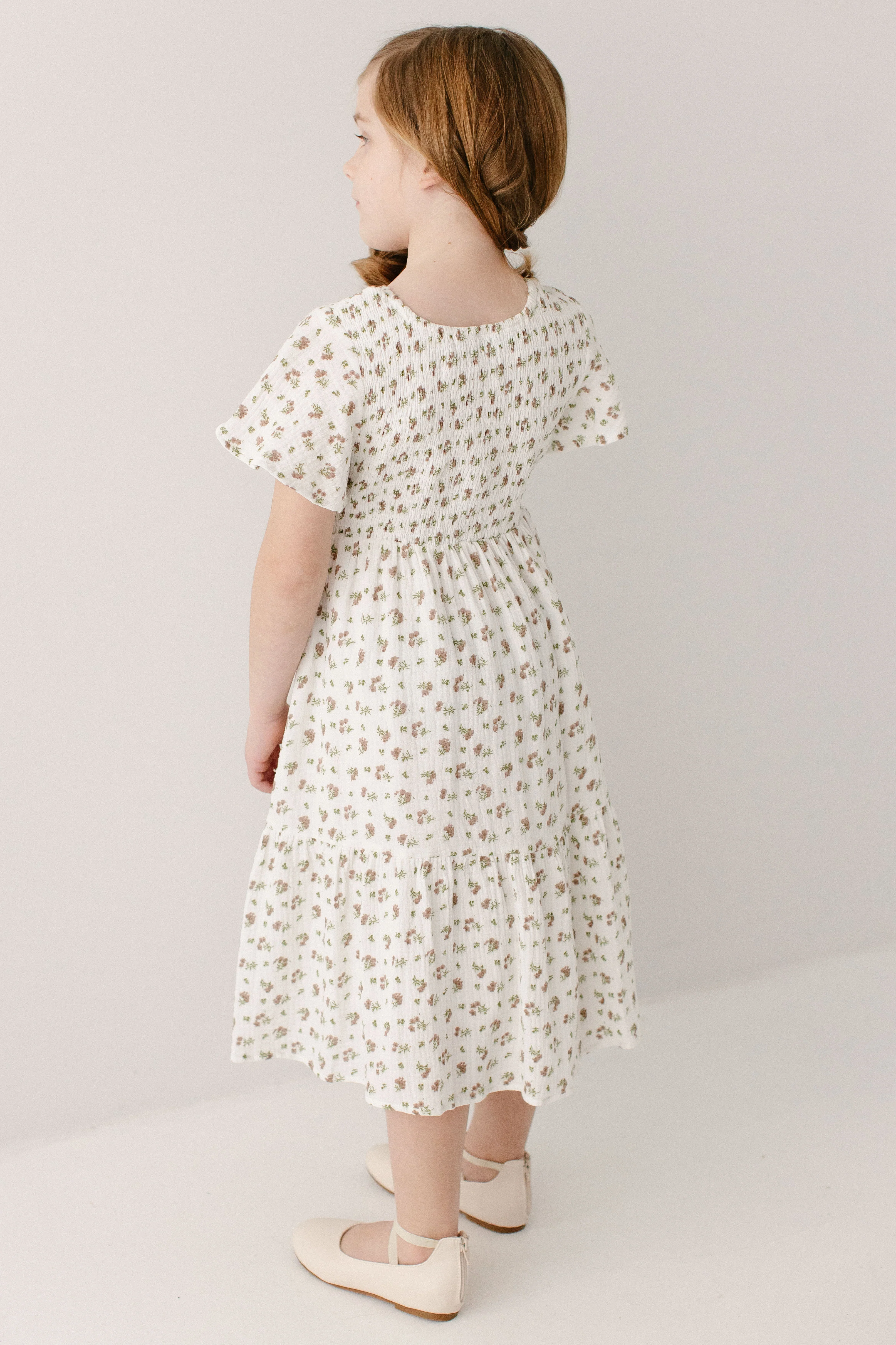 Lynette Girl Smocked Bodice Floral Dress - Image 6