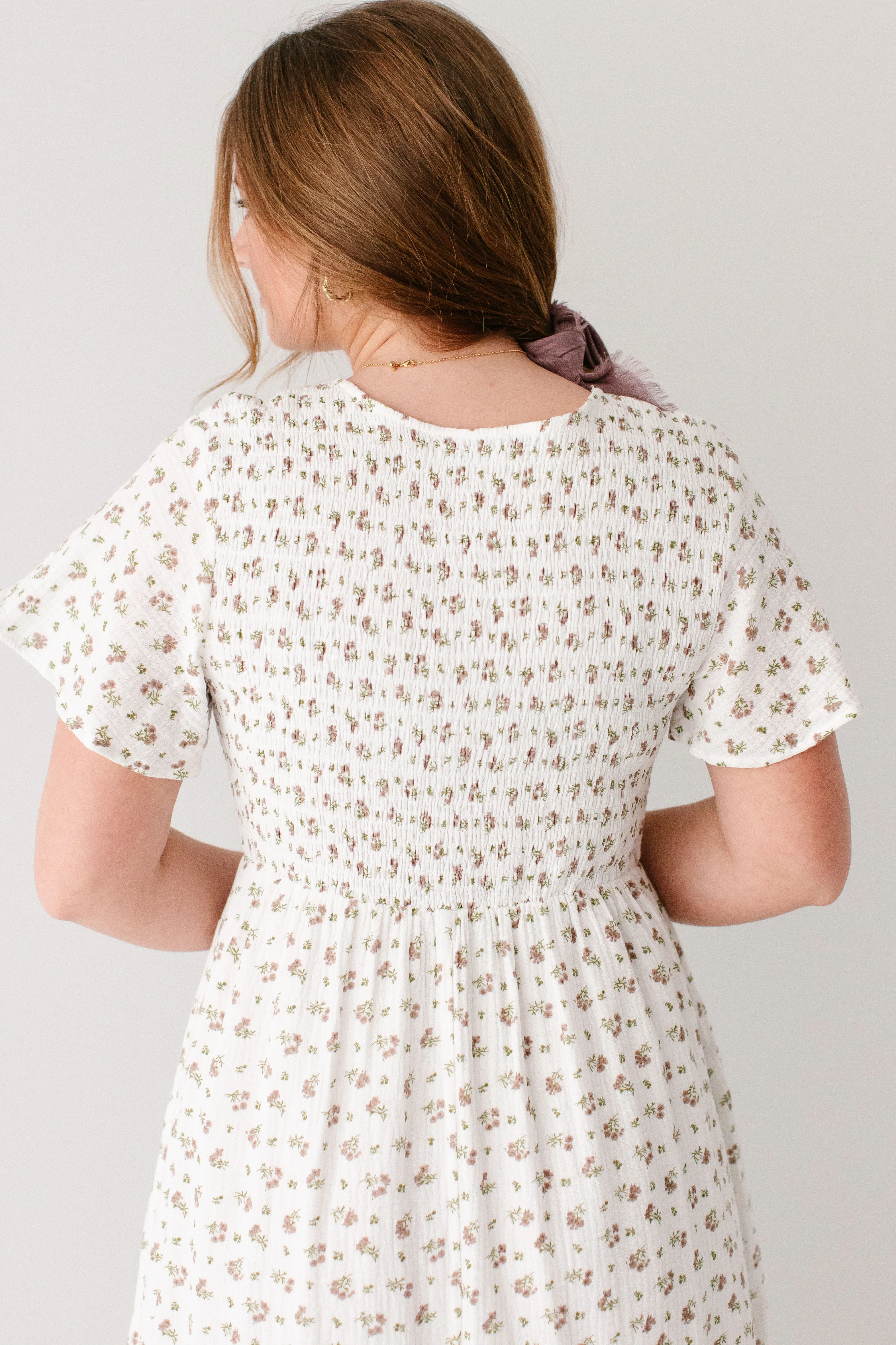 Lynette Smocked Bodice Floral Midi Dress - Image 7