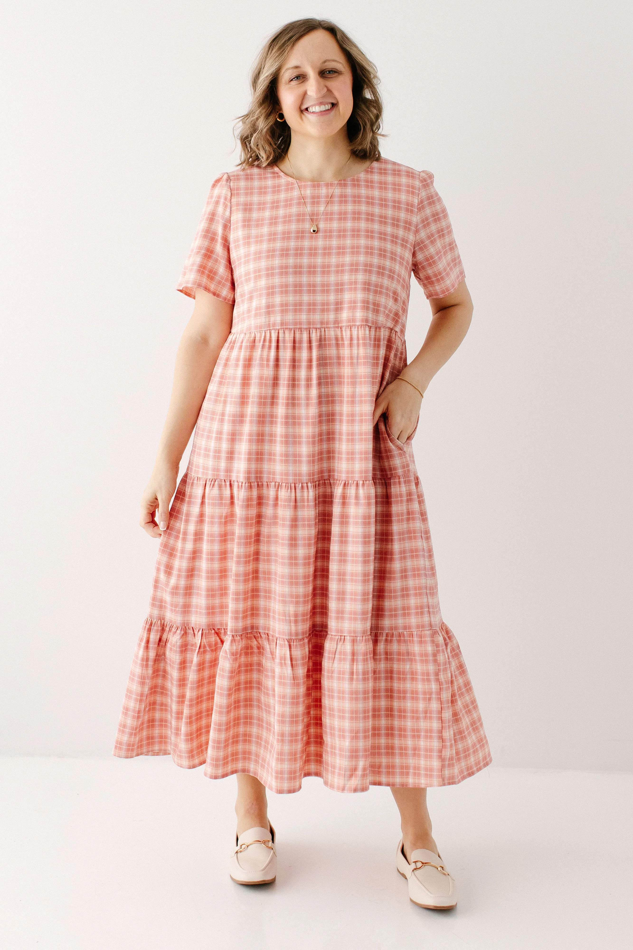 'Mabel' Plaid Print Midi Dress FINAL SALE - Image 2