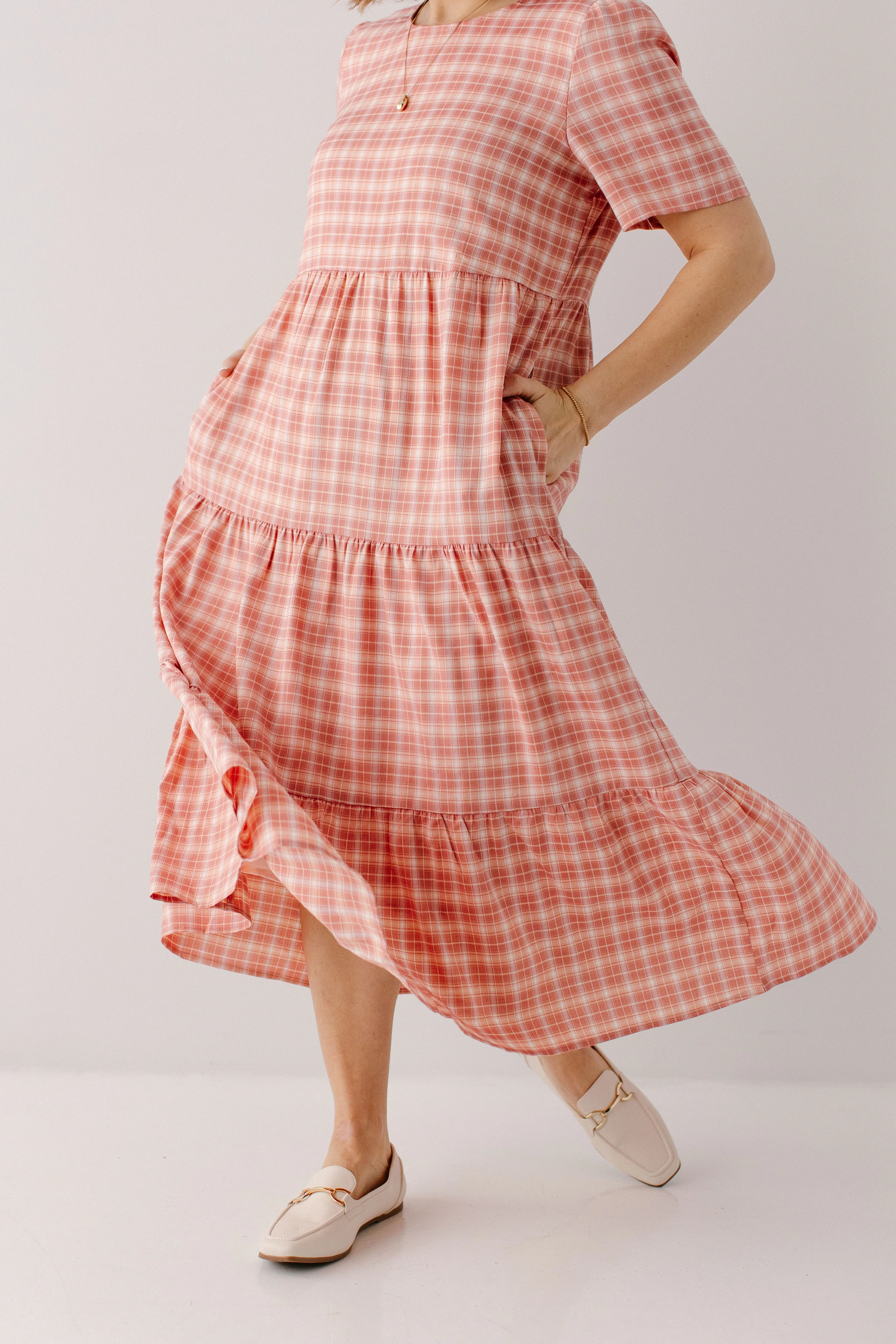 'Mabel' Plaid Print Midi Dress FINAL SALE - Image 4
