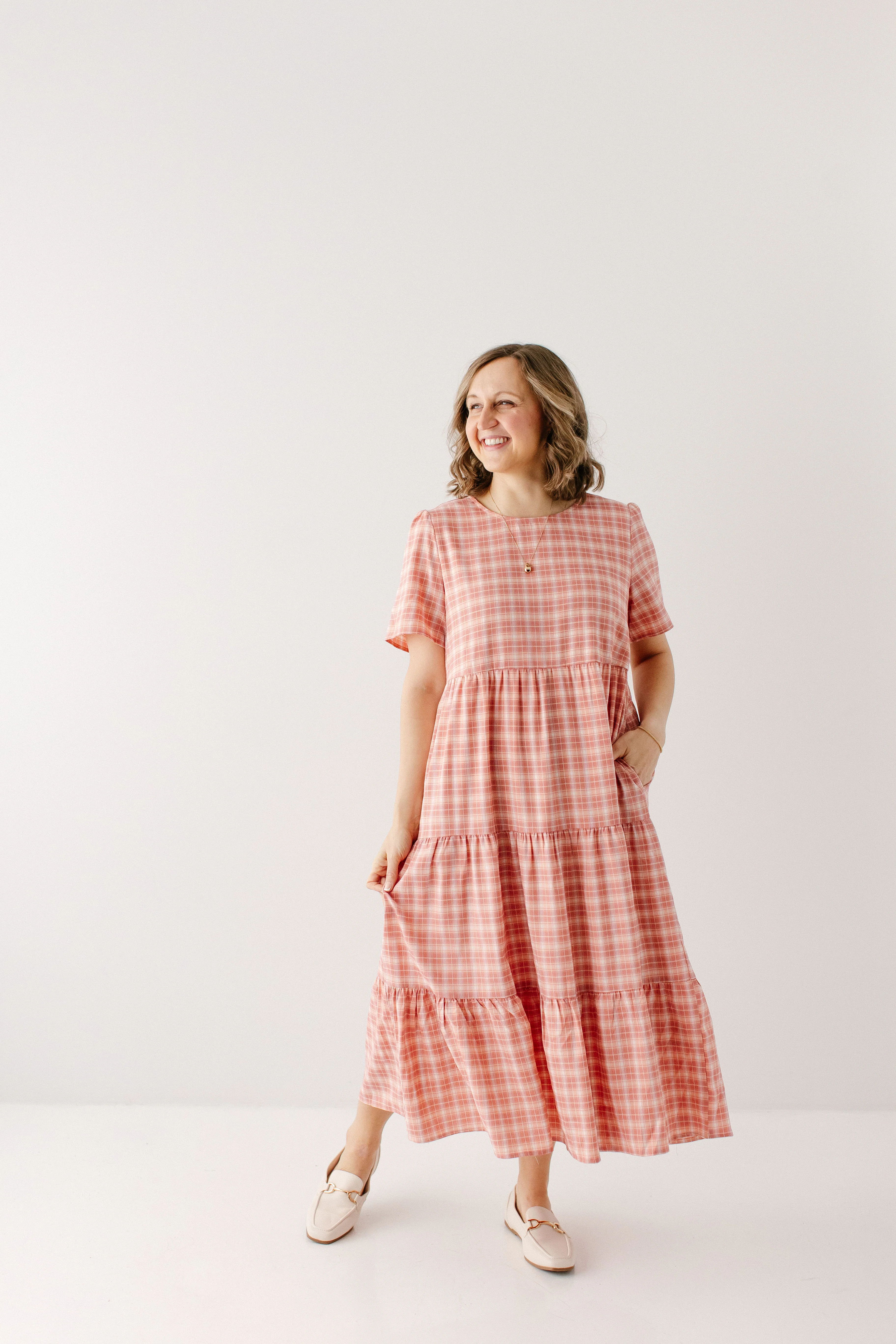 'Mabel' Plaid Print Midi Dress FINAL SALE - Image 5