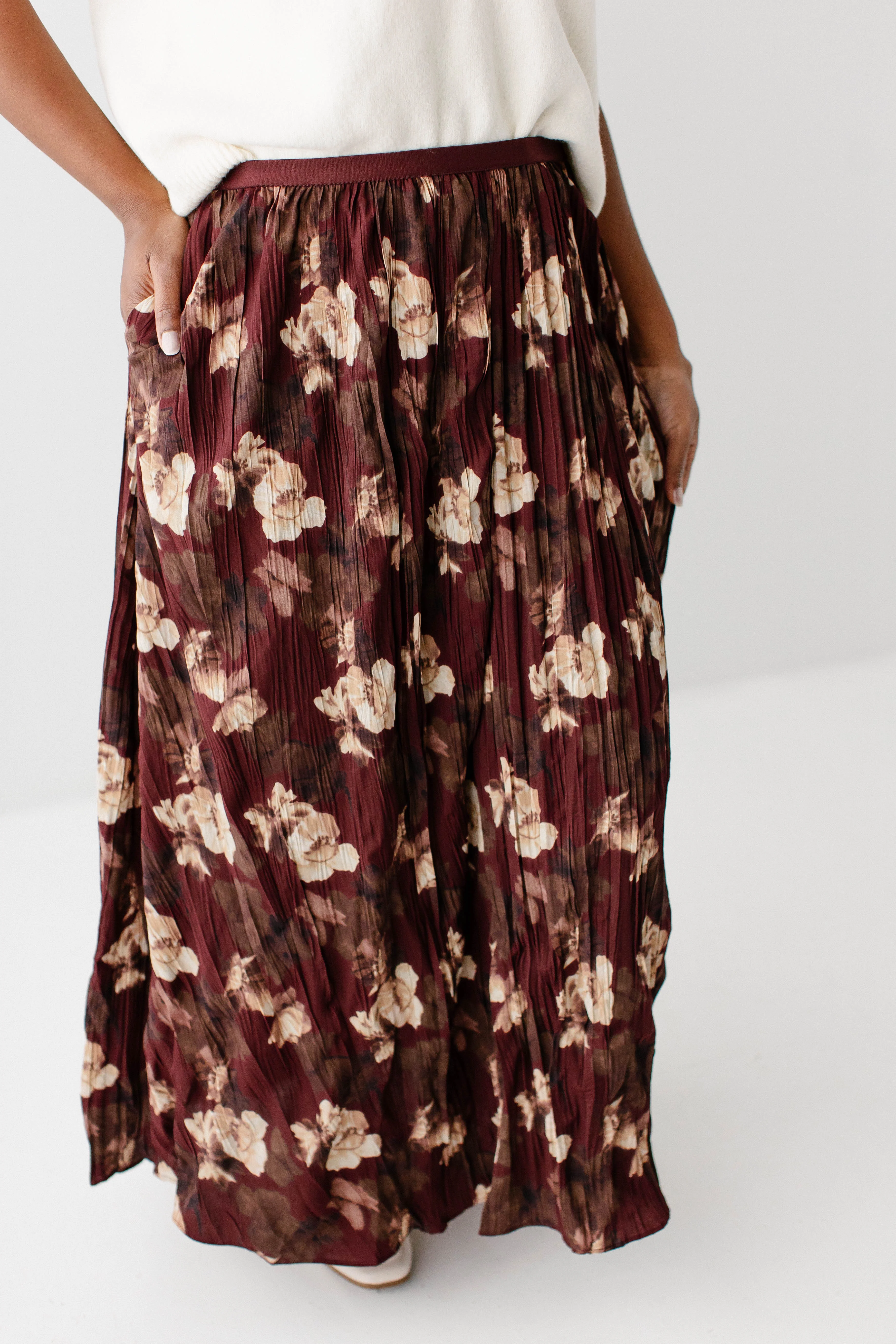 'Magnolia' Floral Pleated Midi Skirt FINAL SALE - Image 5