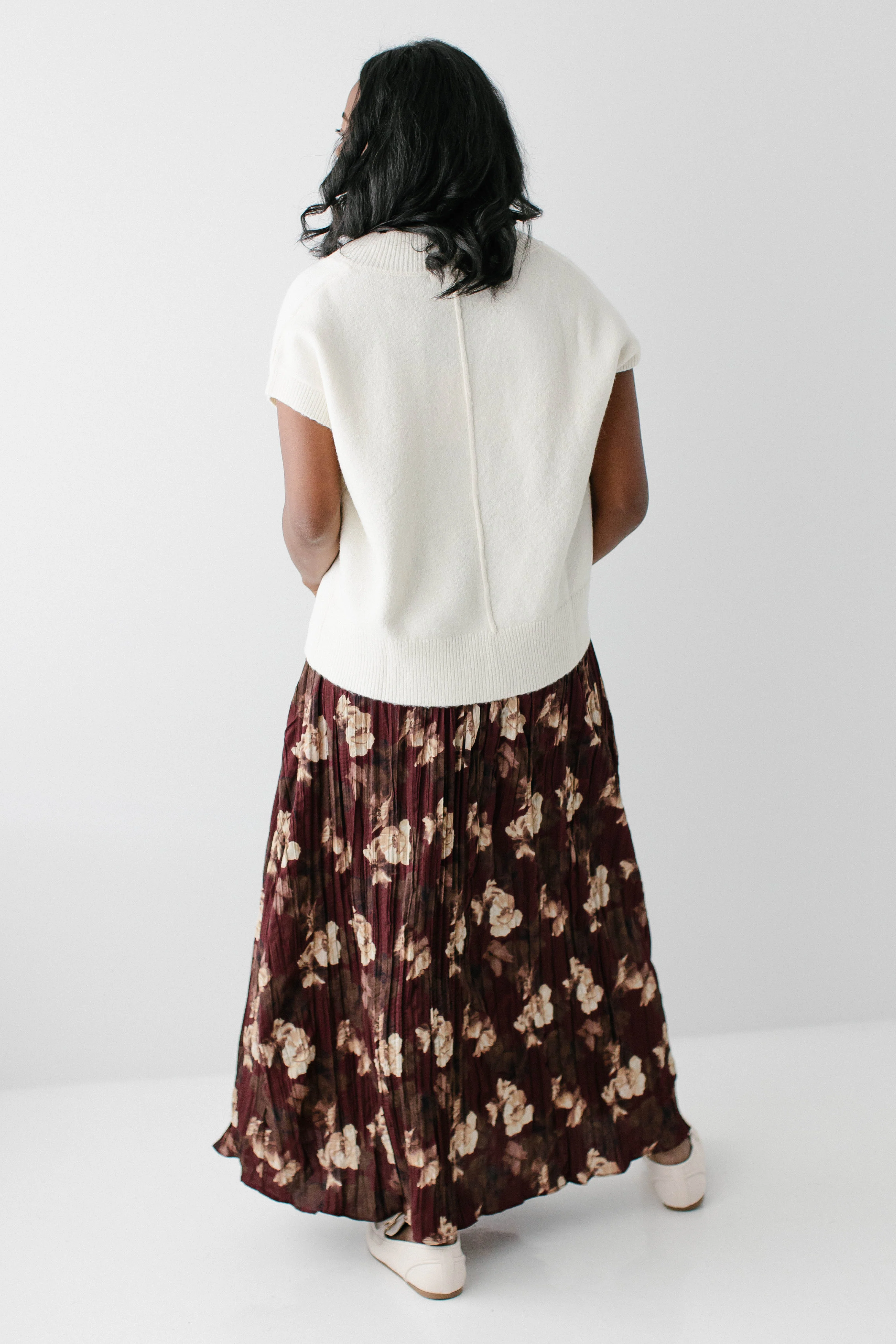 'Magnolia' Floral Pleated Midi Skirt FINAL SALE - Image 6