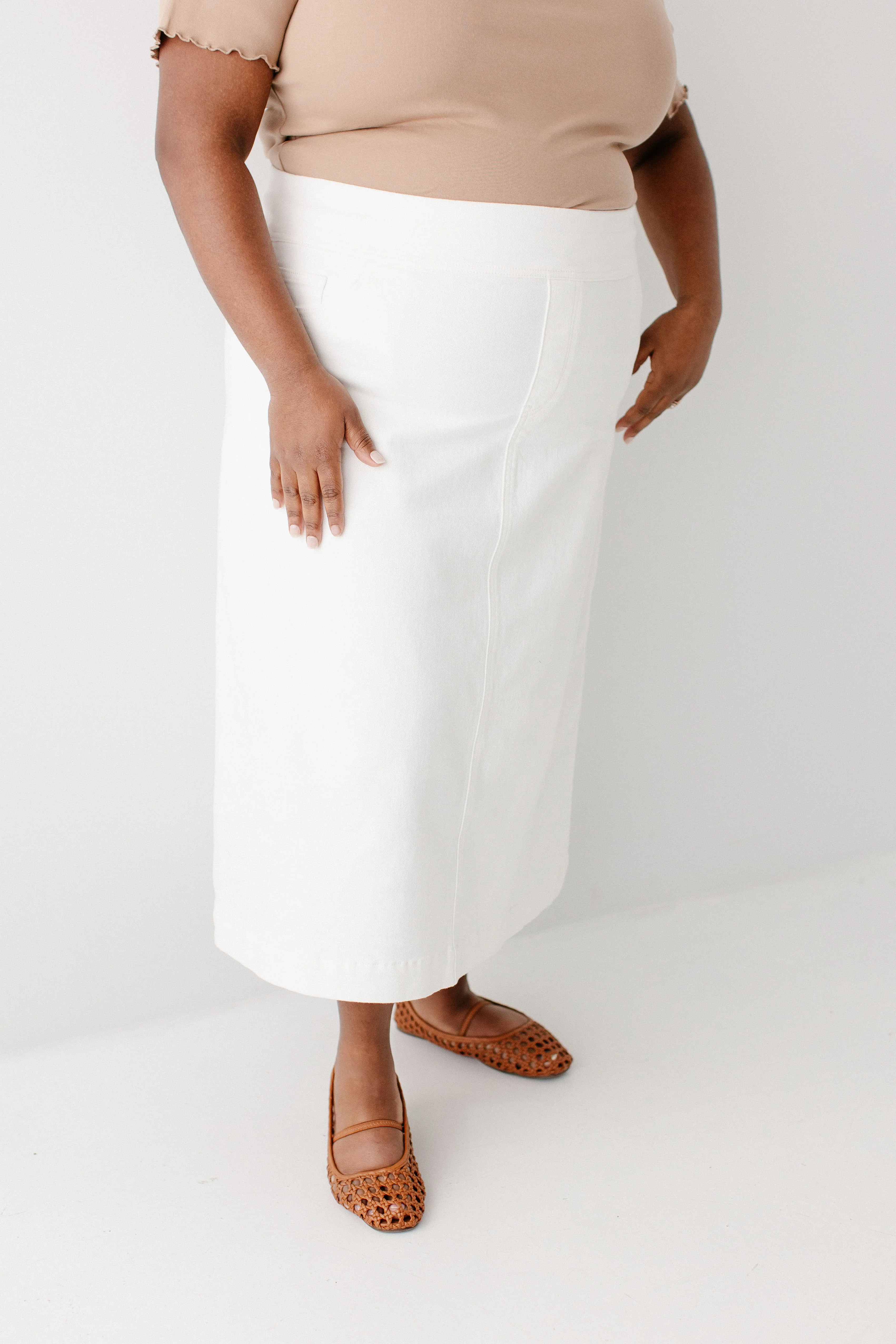 Margaret Stretch Denim Midi Skirt - Image 10