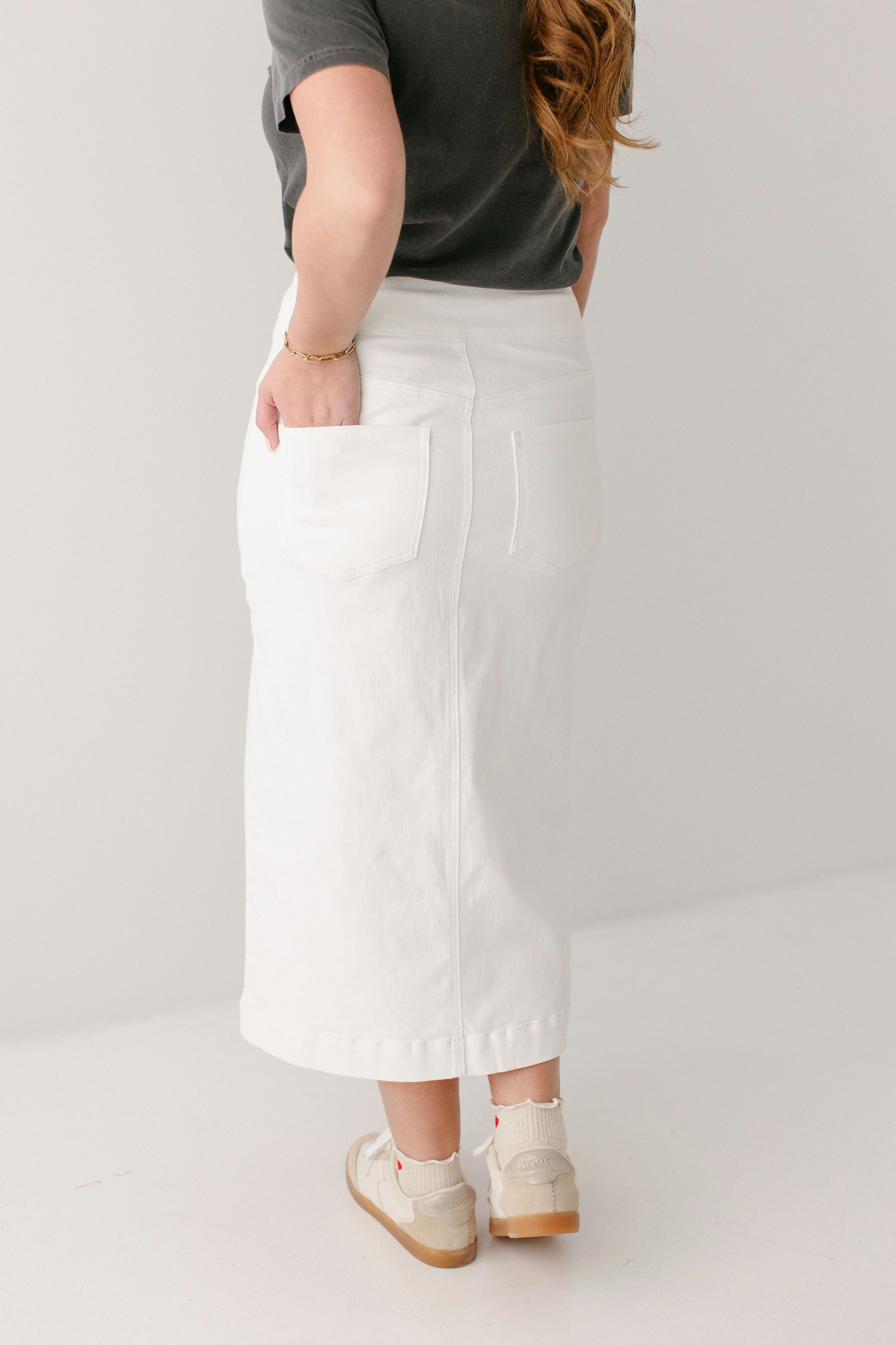 Margaret Stretch Denim Midi Skirt - Image 5