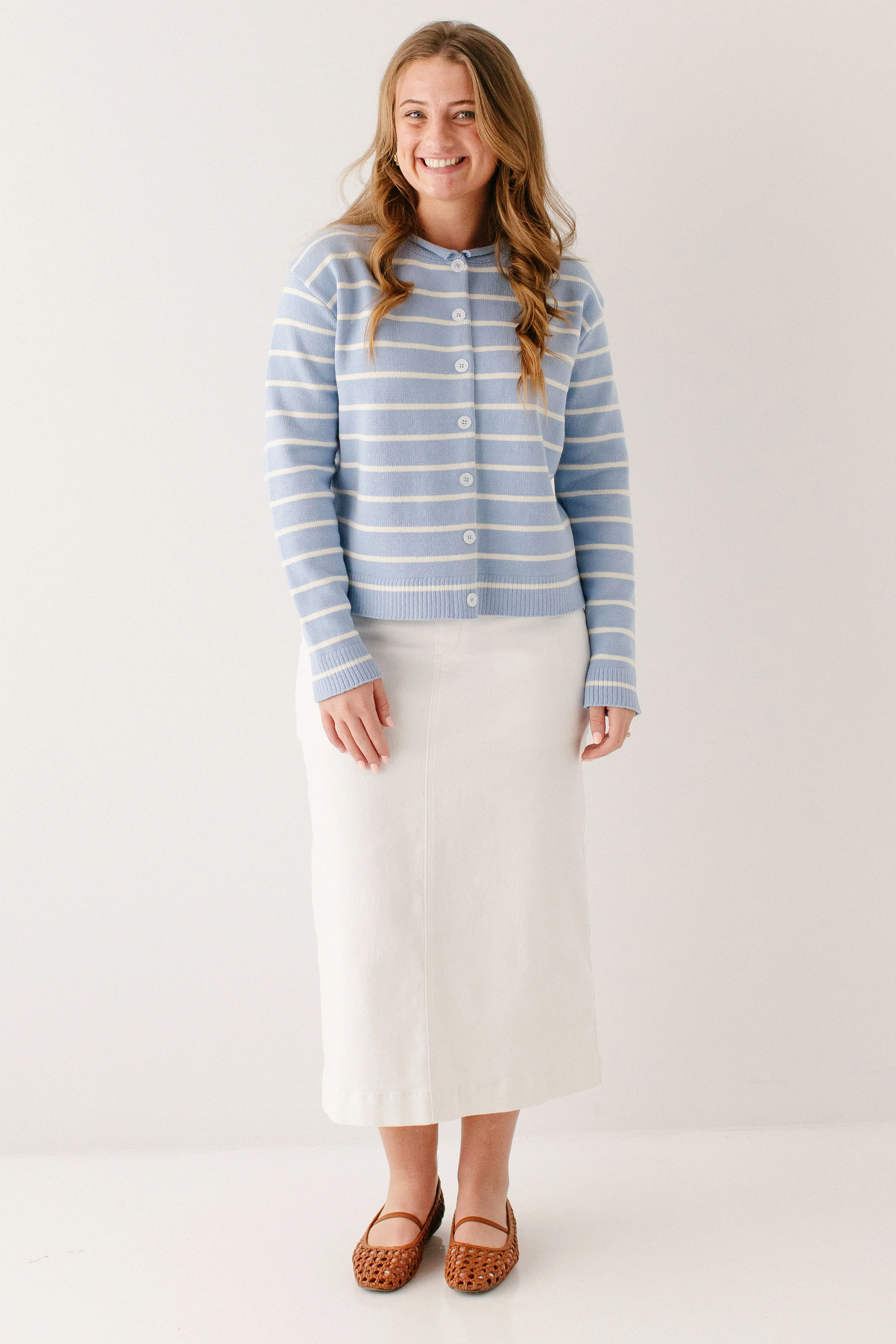 Margaret Stretch Denim Midi Skirt - Image 6