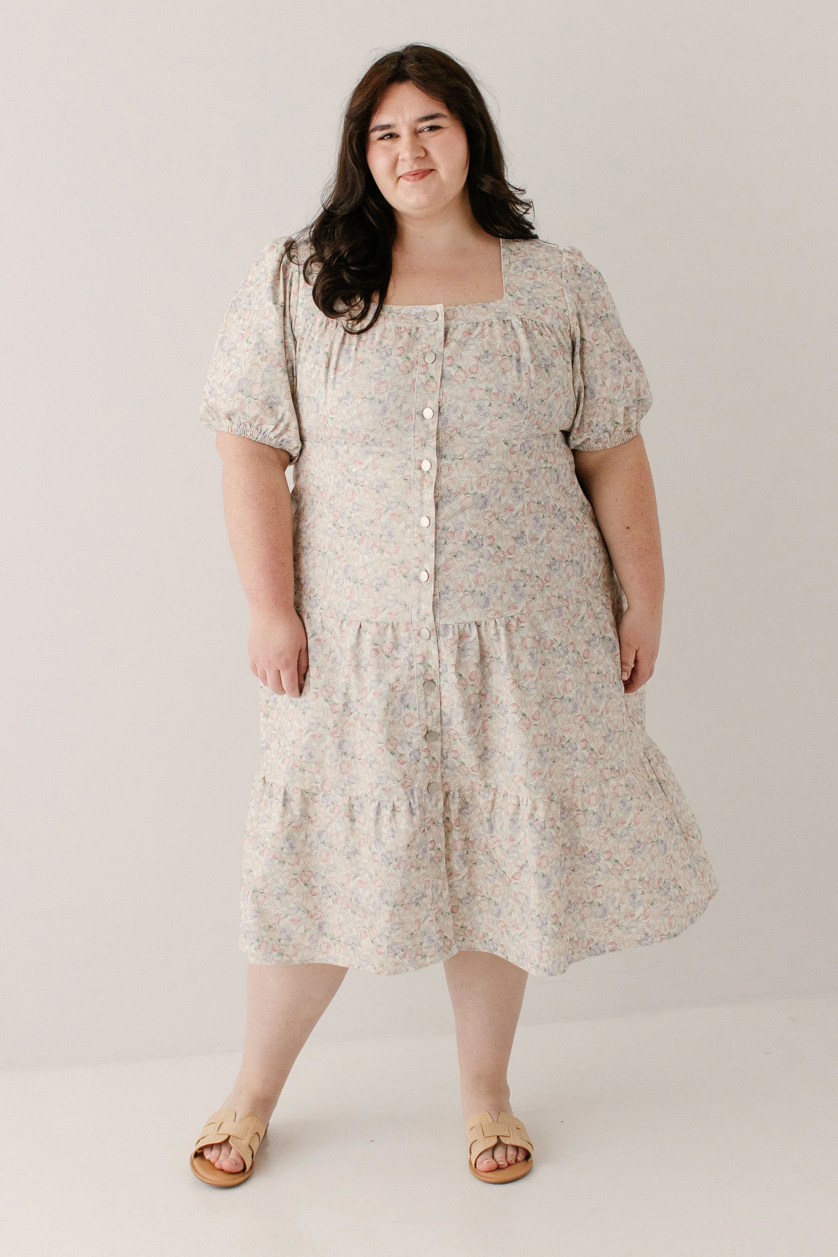 Marguerite Tulip Floral Button Down Midi Dress - Image 10