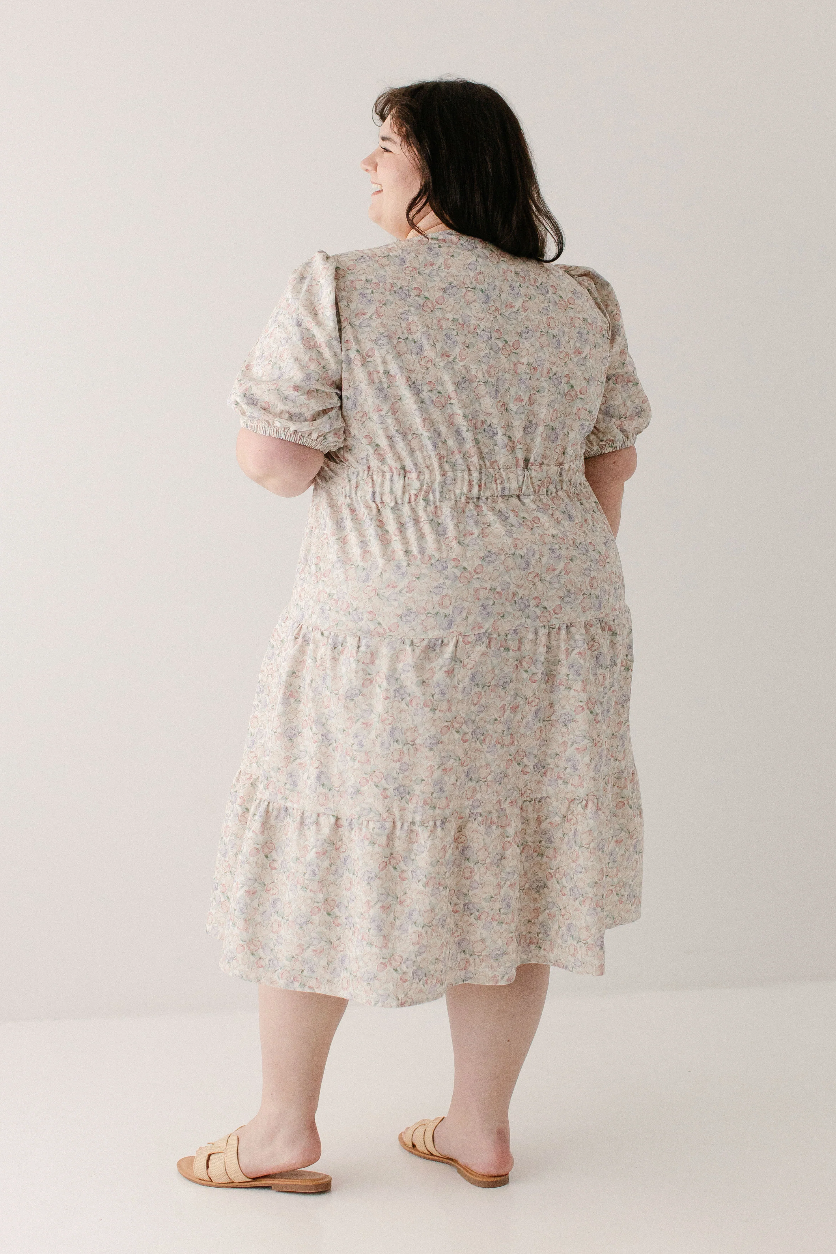 Marguerite Tulip Floral Button Down Midi Dress - Image 14
