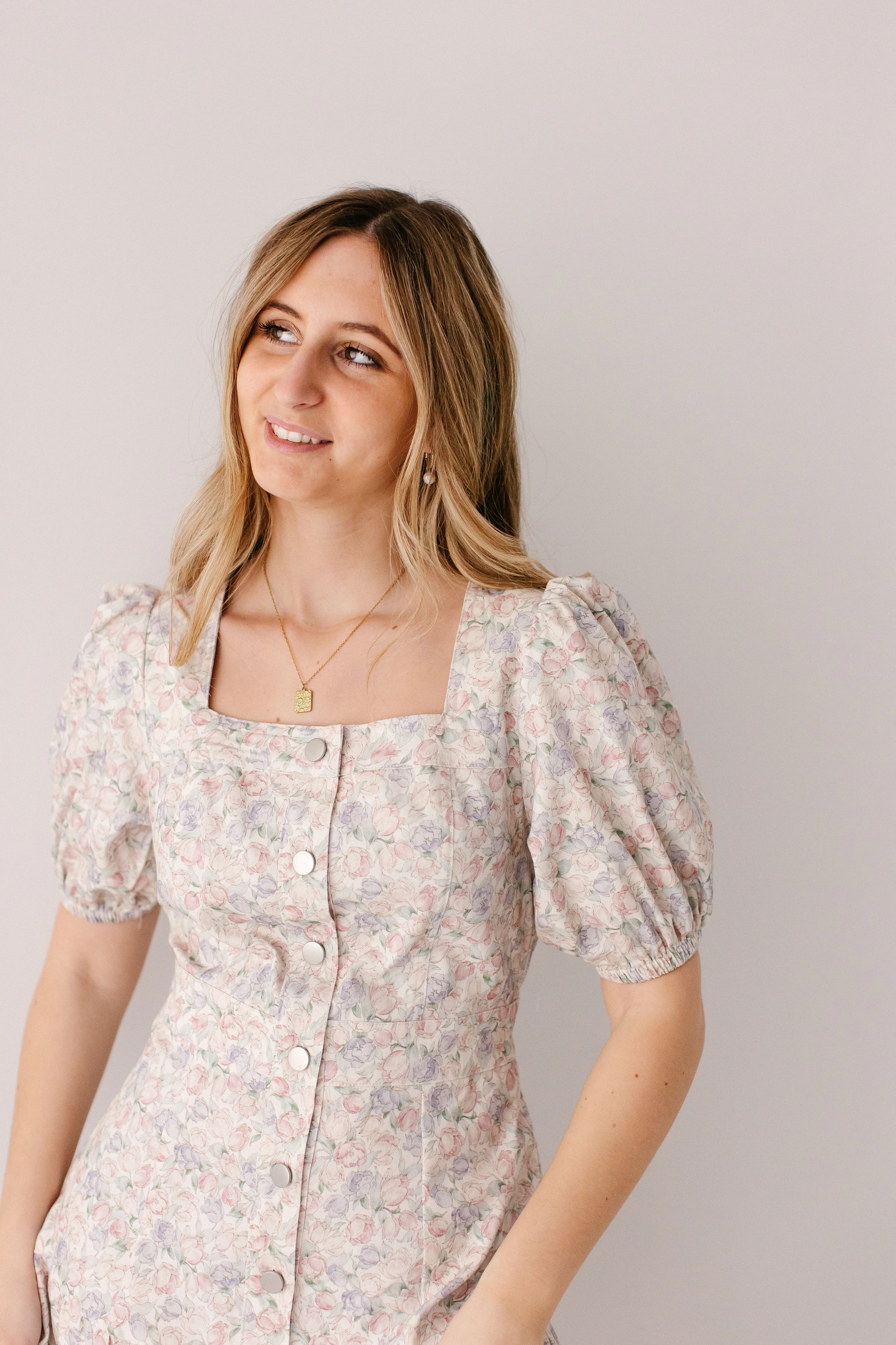 Marguerite Tulip Floral Button Down Midi Dress - Image 7