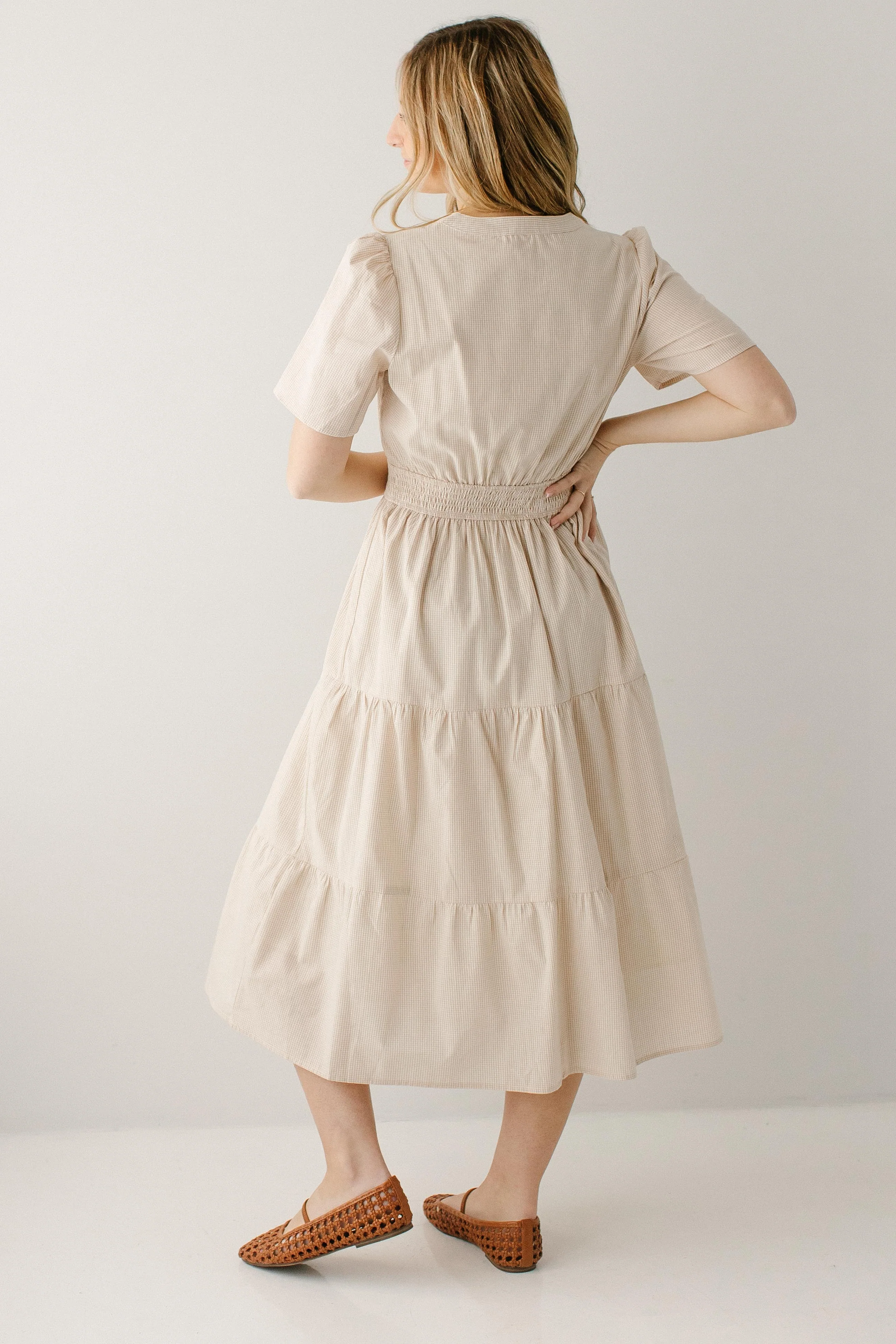 Marina Tiered Gingham Midi Dress - Image 6