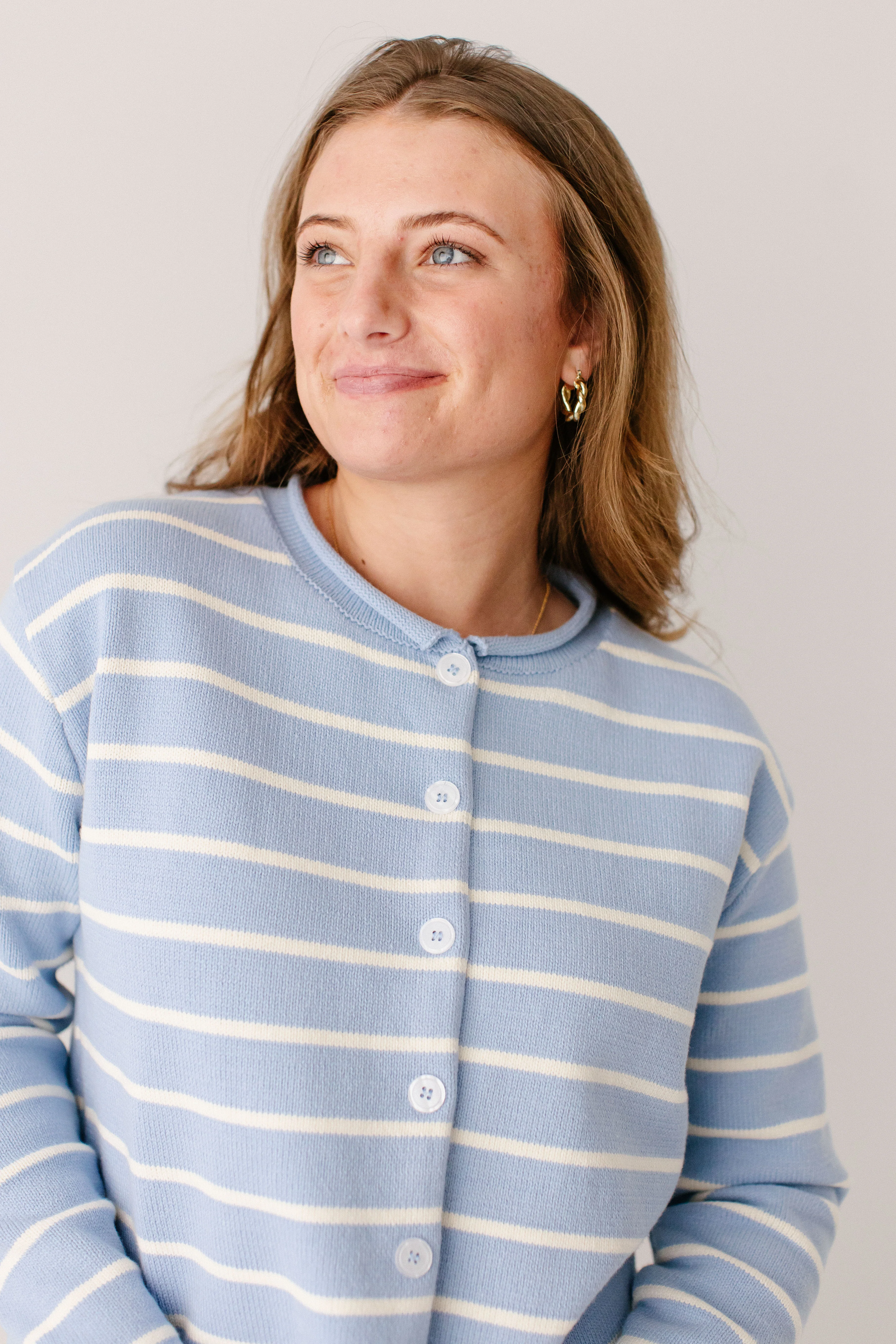 'Mariner' Striped Button Down Cardigan FINAL SALE - Image 4