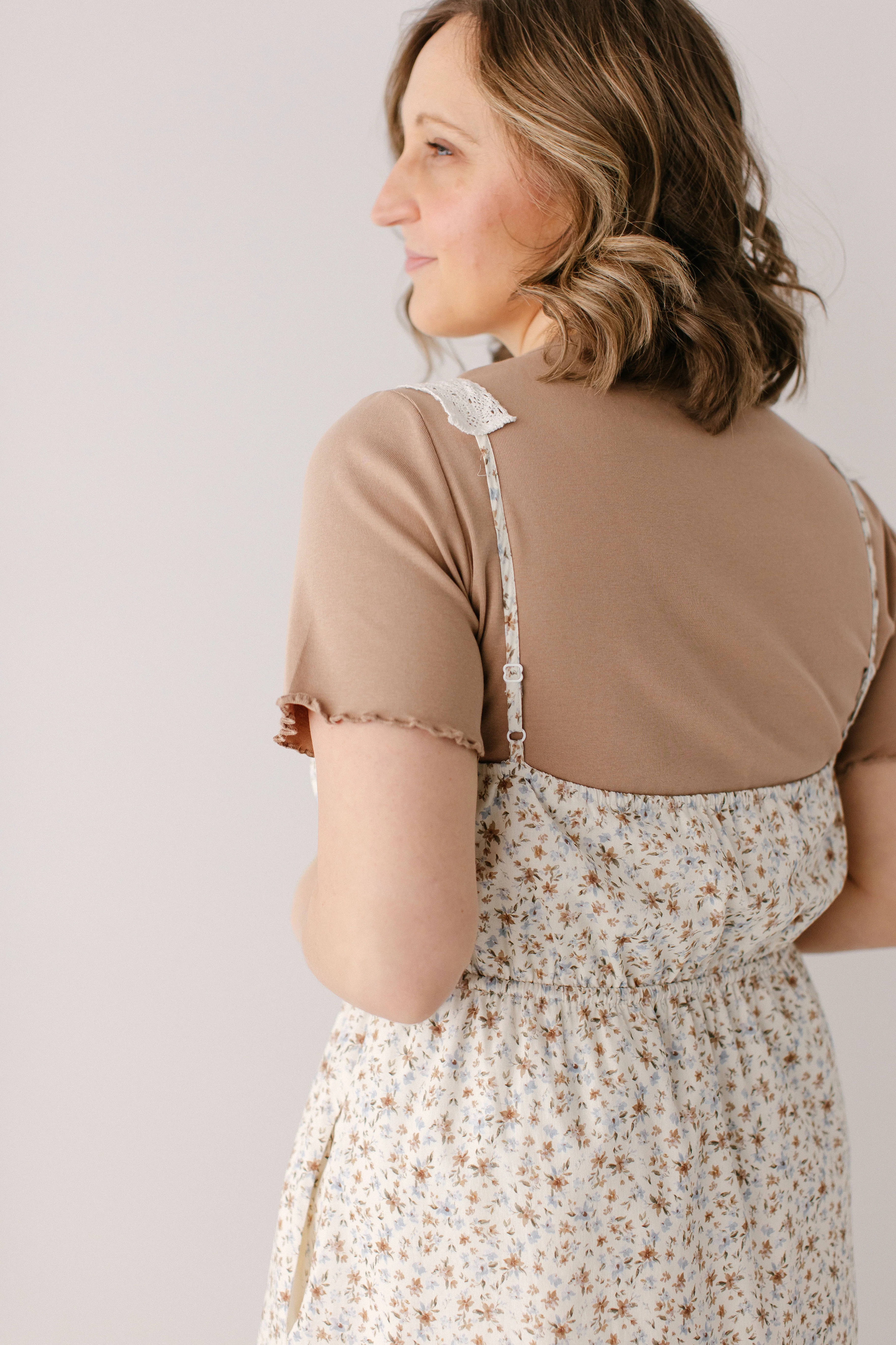 'Maris' Mocha Floral Pinafore Maxi Dress FINAL SALE - Image 6