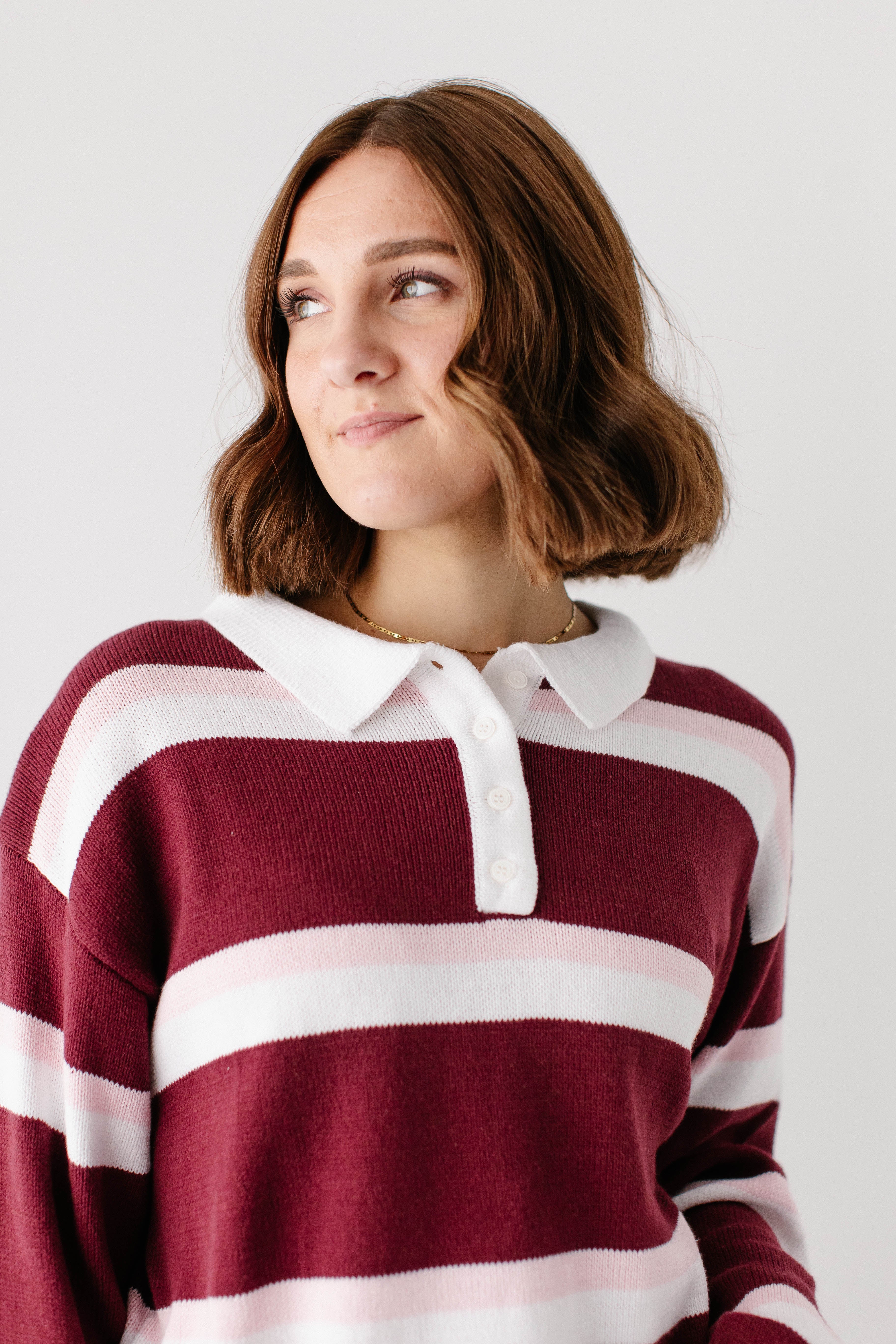 'Marshall' Striped Polo Sweater FINAL SALE - Image 2