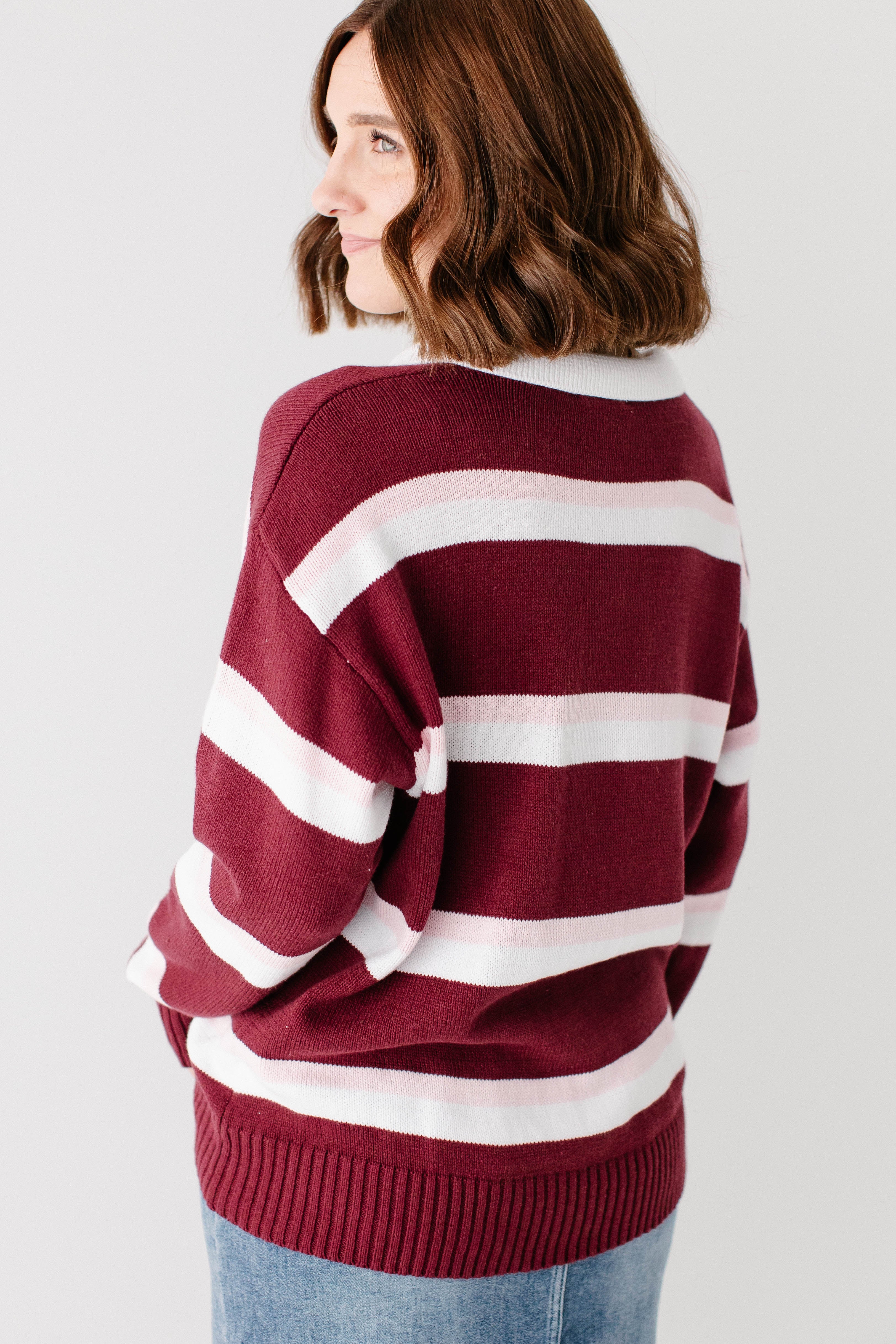 'Marshall' Striped Polo Sweater FINAL SALE - Image 4