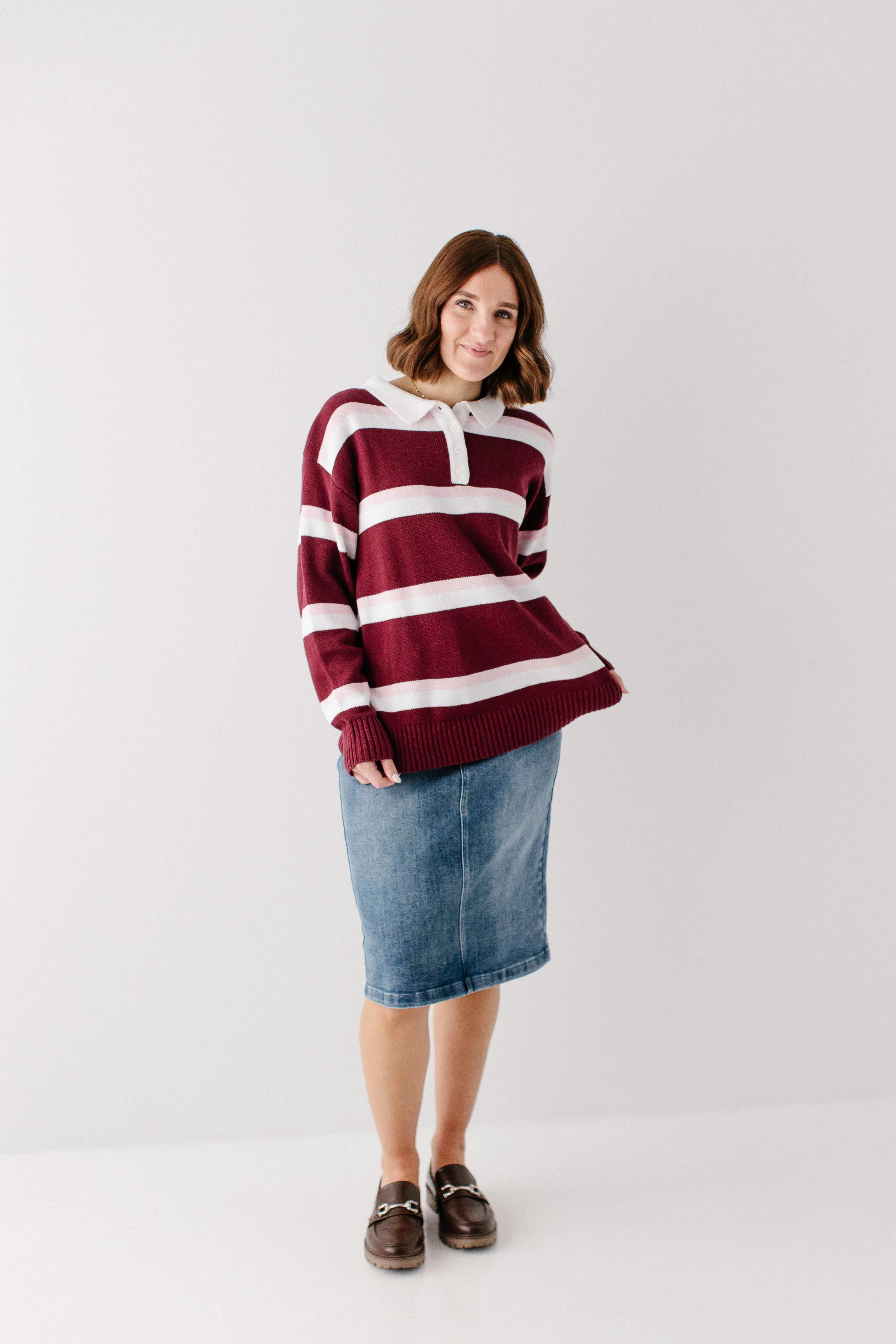'Marshall' Striped Polo Sweater FINAL SALE - Image 5