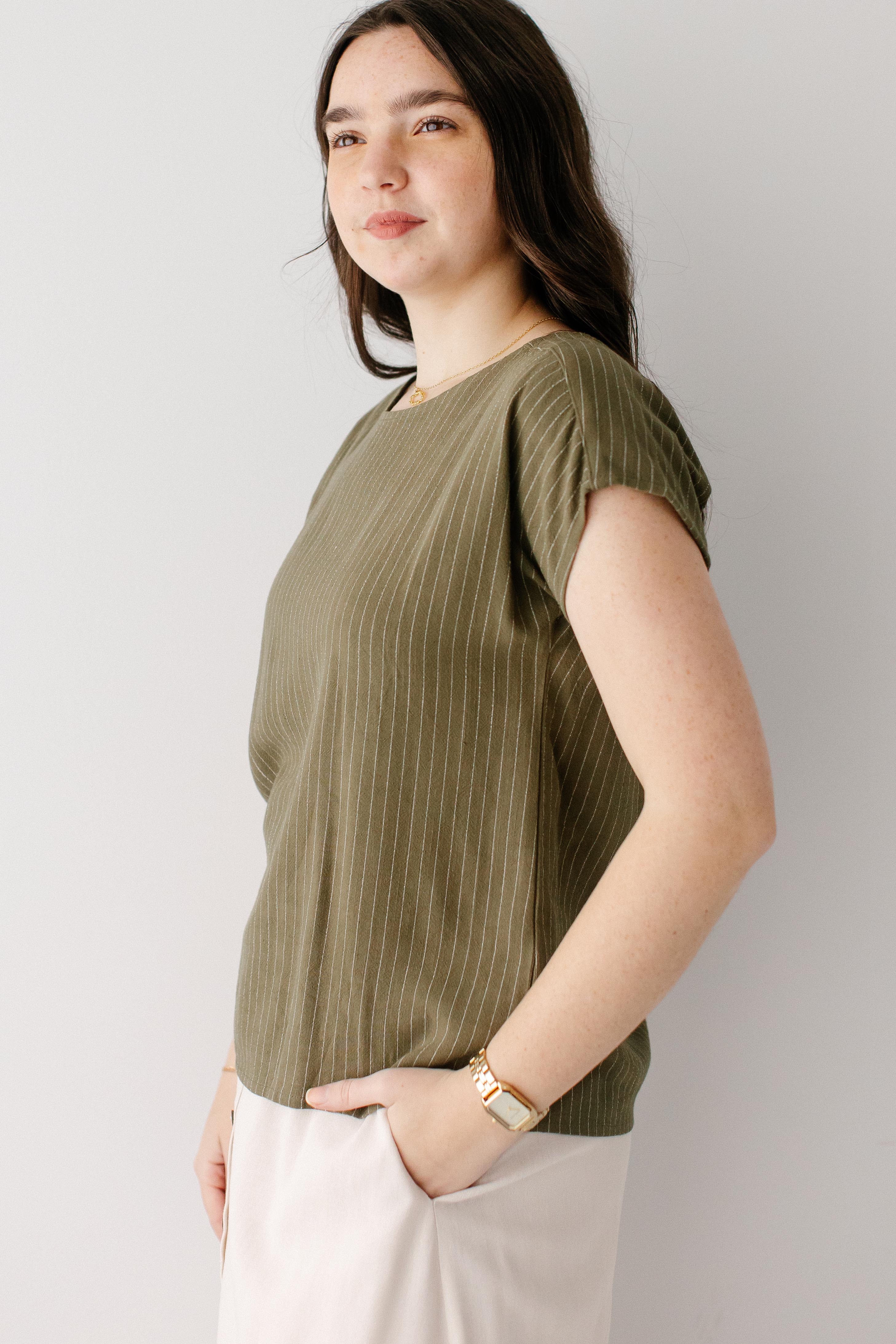 Meg Pinstripe Top - Image 3
