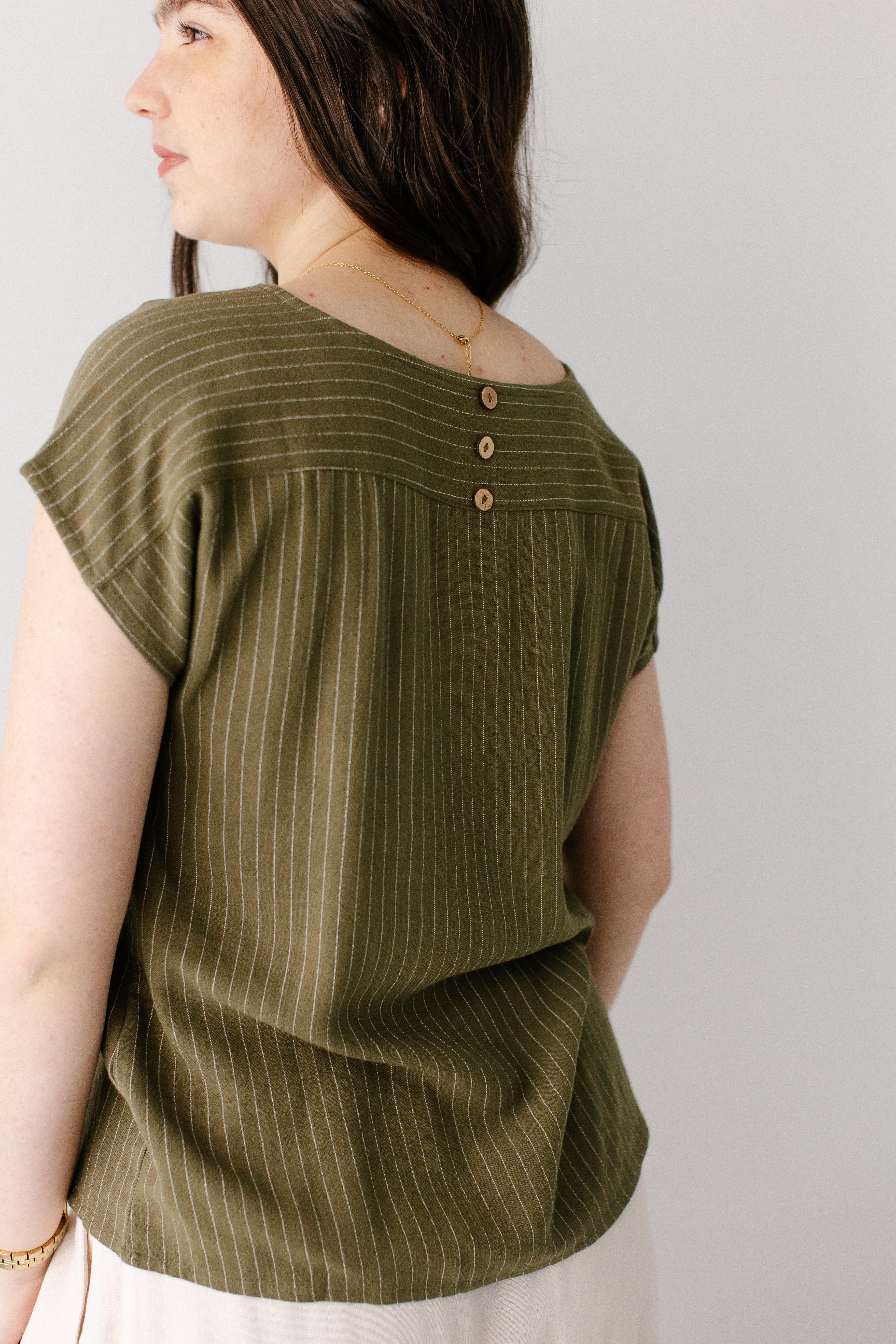 Meg Pinstripe Top - Image 6