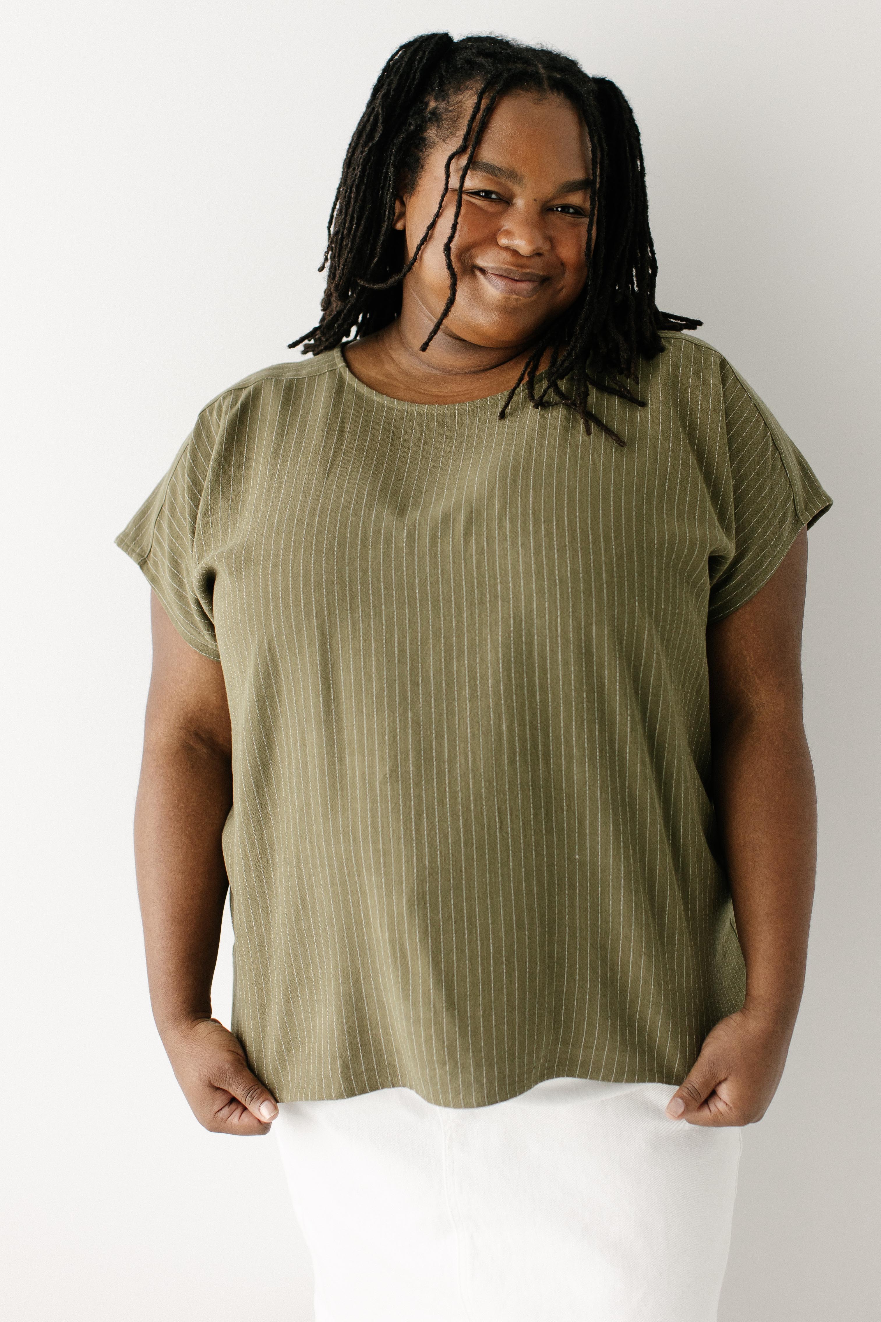 Meg Pinstripe Top - Image 7